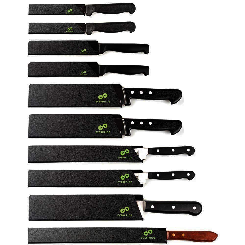 EVERPRIDE Professional 10-Piece Knife Bag Set with Edge Guards - Heavy Duty Chef Knife Roll Holds 20 Knives & Kitchen Tools - Felt-Lined BPA-Free Knife Sheaths (Knives Not Included) - Perfect for Chefs, Culinary Students & Home Cooks