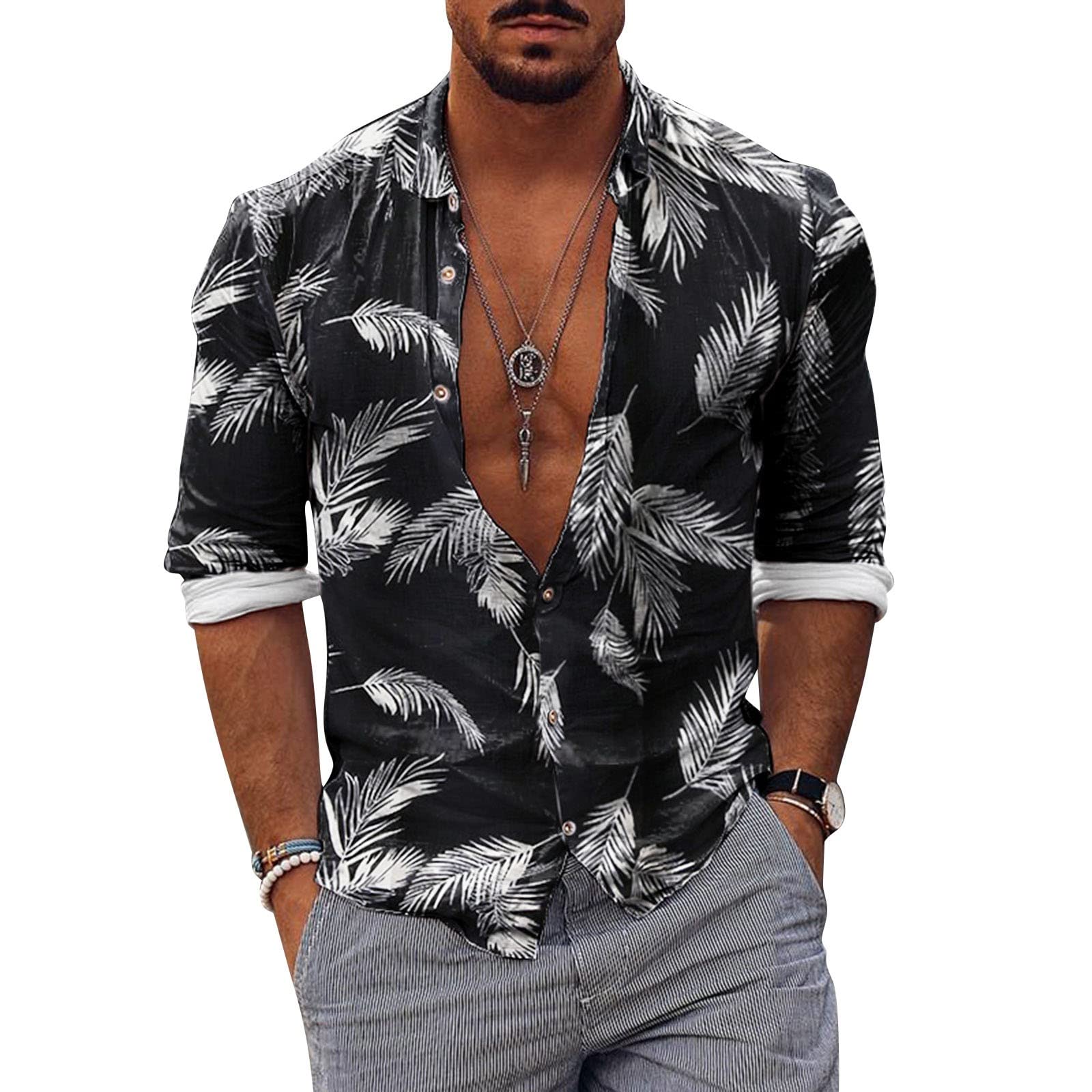 **Men's Hawaiian Shirt with Pocket - Short Sleeve Casual T-Shirt, Loose Fit Tropical Print Beach Shirt for Summer Vacation, Party & Outdoor Activities**