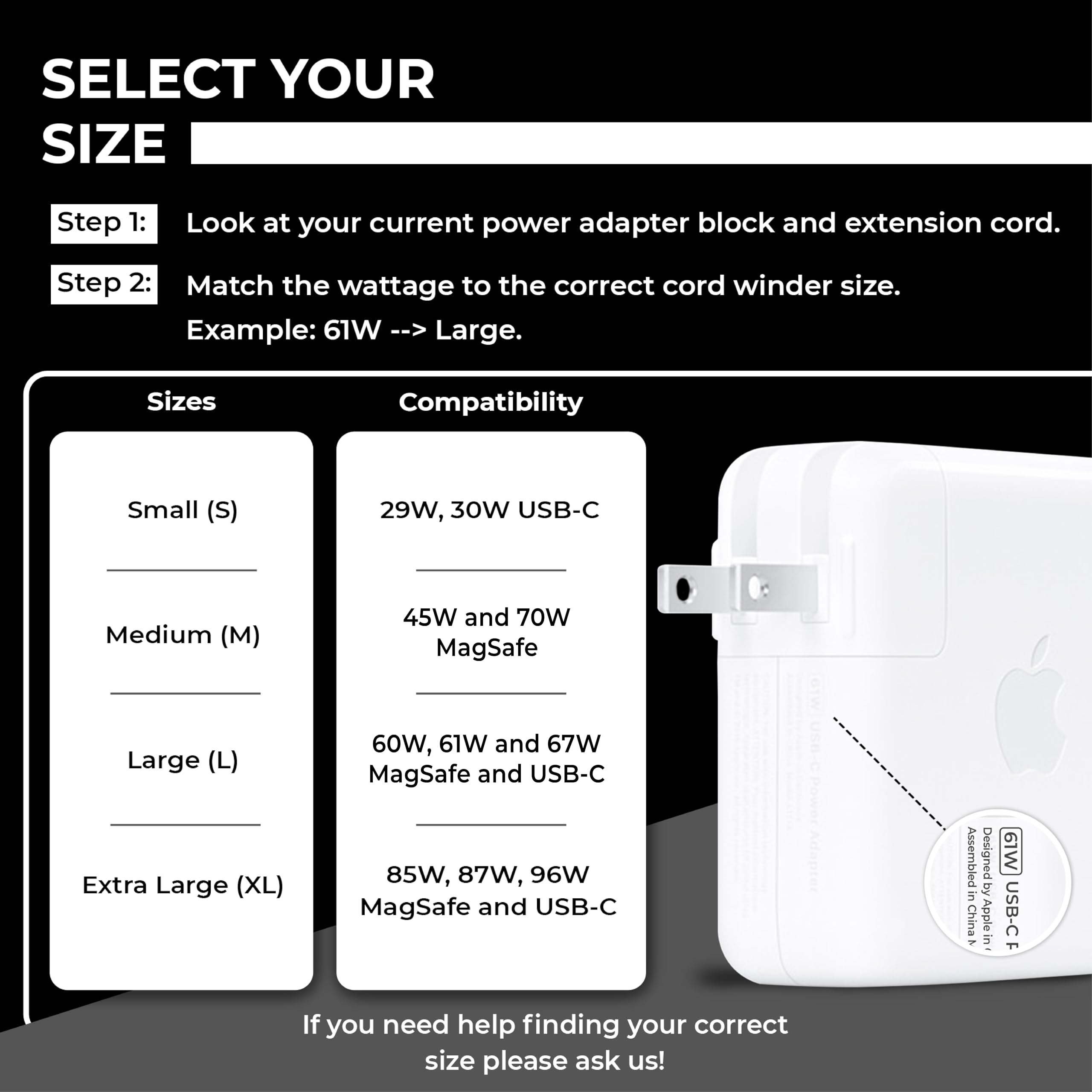 HumanCentric Macbook Charger Organizer - Cable Winder & Storage Protector for Macbook Pro/Air (USB-C 29W/30W) | Travel-Friendly Charging Case | Perfect for Office, Home & Business Trips