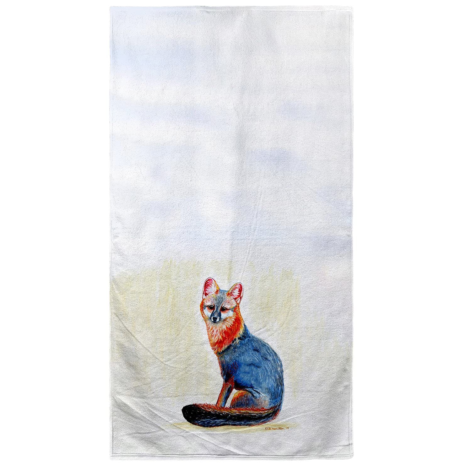 Betsy Drake Gray Fox Beach Towel - Super Soft & Absorbent, Large 40x70 Inches - Perfect for Pool, Beach, Yoga & Picnic - Quick Dry & Lightweight