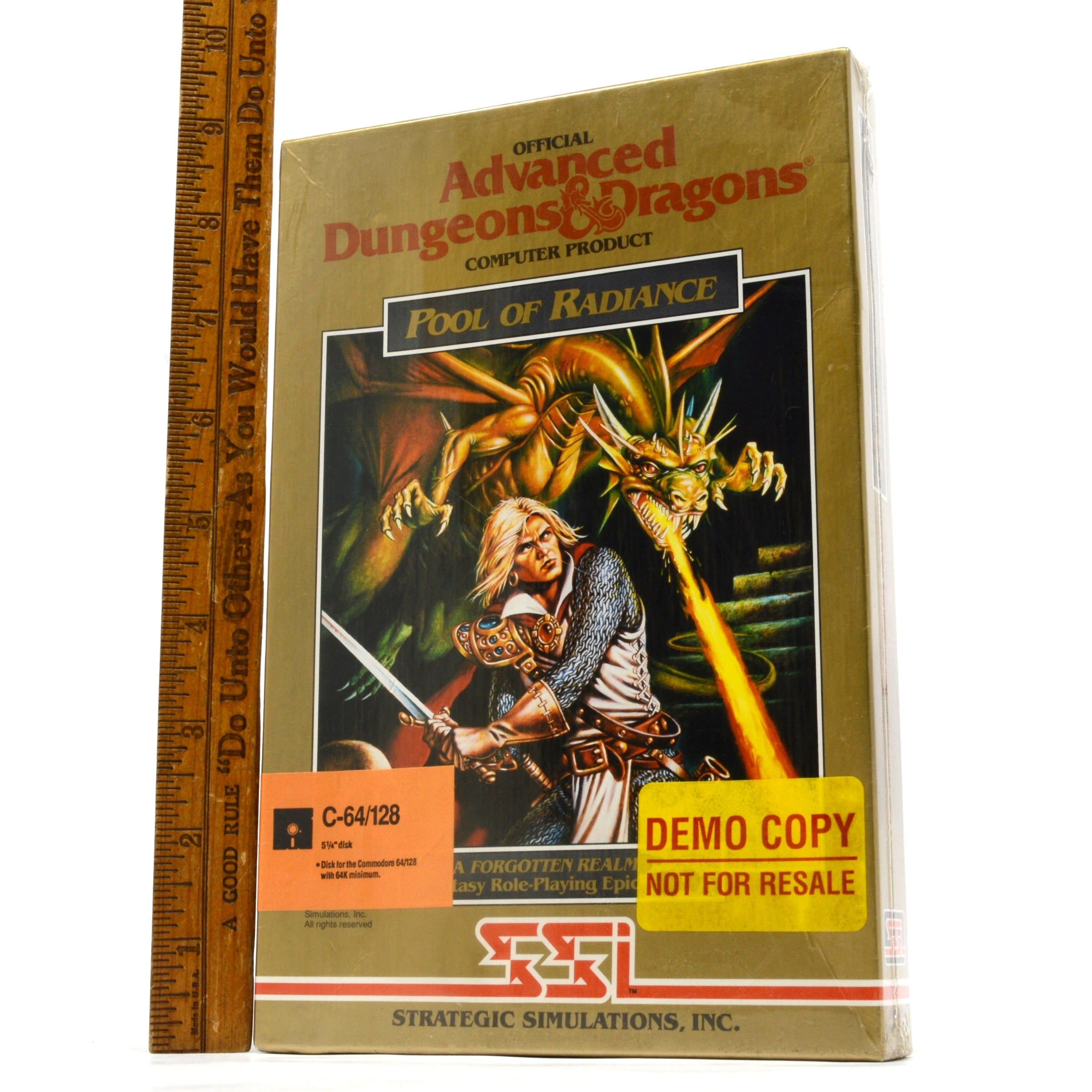Vintage Commodore C64/128 Sealed Pool of Radiance Demo Copy - Rare D&D Game for Collectors & Retro Gaming Enthusiasts | Perfect for Display, Gaming Nostalgia & Vintage Computer Collections