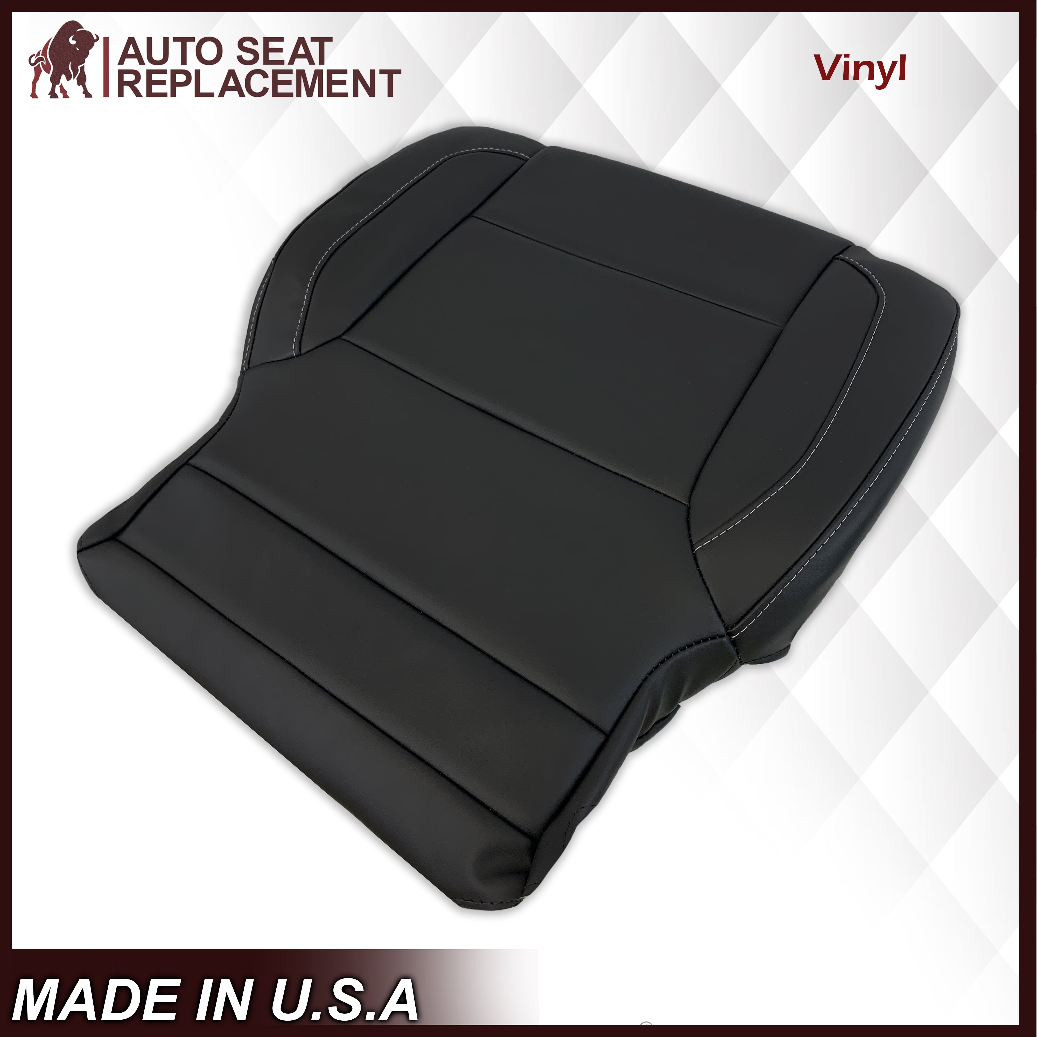 Premium Black Leather & Vinyl Seat Covers for 2014-2019 Chevy Silverado Tahoe Suburban & GMC Yukon - Perfect Replacement for Worn Seats, Enhanced Comfort & Style for Daily Driving & Road Trips