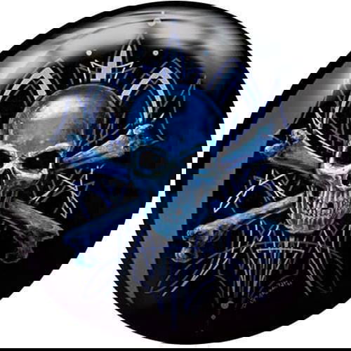 Brunswick Blue Skull Viz-A-Ball Bowling Ball - 15 lbs | High Performance for Strikes & Spares | Perfect for League Play & Casual Bowling Nights