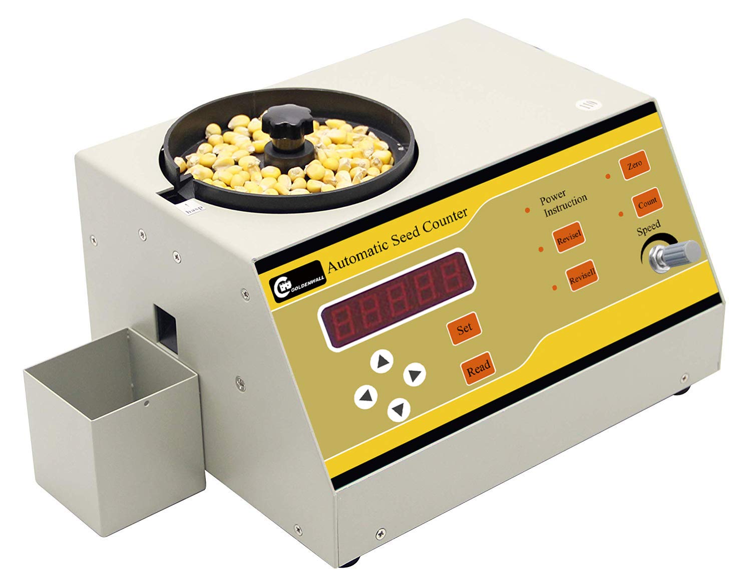 CGOLDENWALL Automatic Seed Counter Machine - Digital Microcomputer Counting Device for Grains, Beans & Irregular Seeds (Includes 2 Trays) | Perfect for Agriculture, Gardening & Seed Packaging Businesses