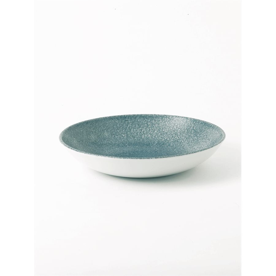 Churchill Studio Prints Raku 15 Oz Coupe Bowl - Topaz Blue Ceramic Dishware (12-Pack) | Elegant Serving Bowl for Salads, Desserts & Entertaining | Durable Stoneware for Home & Restaurant Use