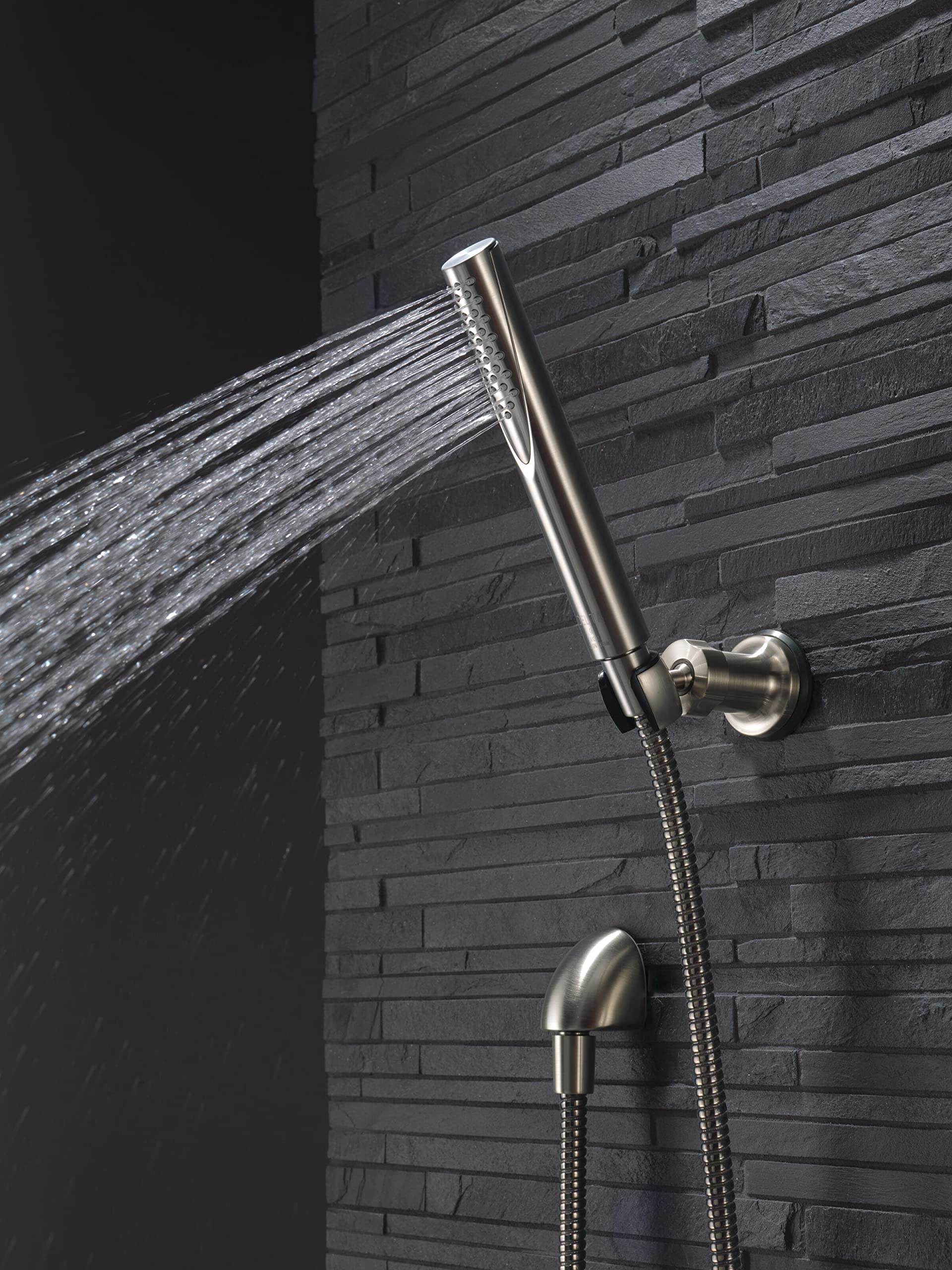 Delta Faucet Trinsic Single Spray Wall-Mount Hand Shower with Hose - Chrome Handheld Shower Head (Model 55085) for Bathroom, Spa & Relaxation
