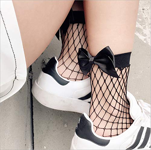 Women's Fishnet Ankle Socks - Hollow Out Mesh Tights for Summer Fashion, Black