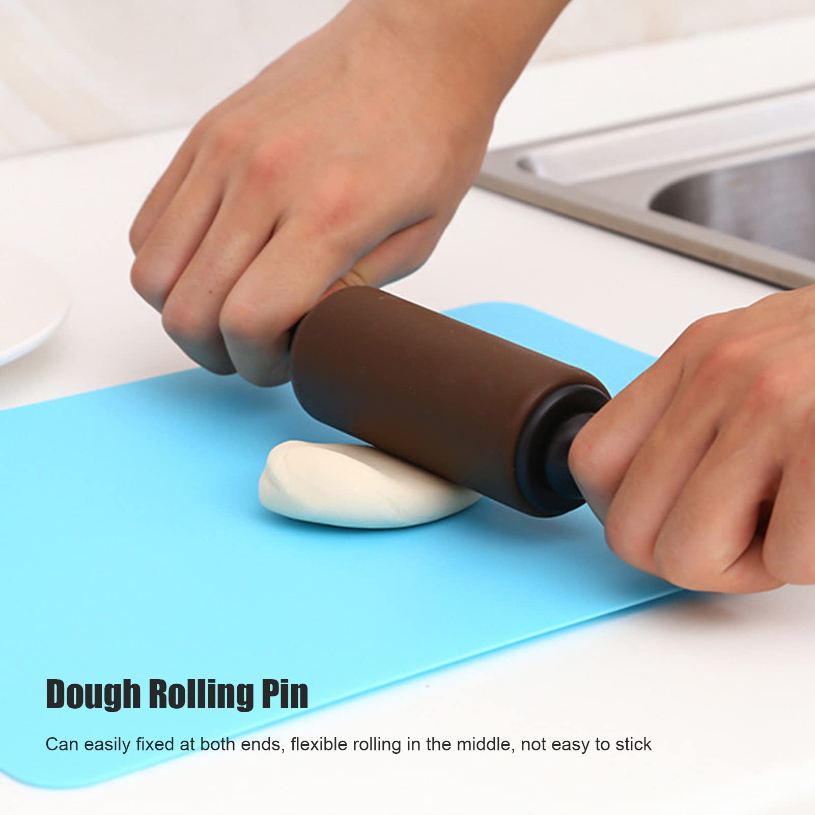 Non-Stick Dough Roller - Flexible & Labor-Saving Rolling Pin for Baking, Pastry Making - Perfect for Dessert Shops & Home Kitchen Use