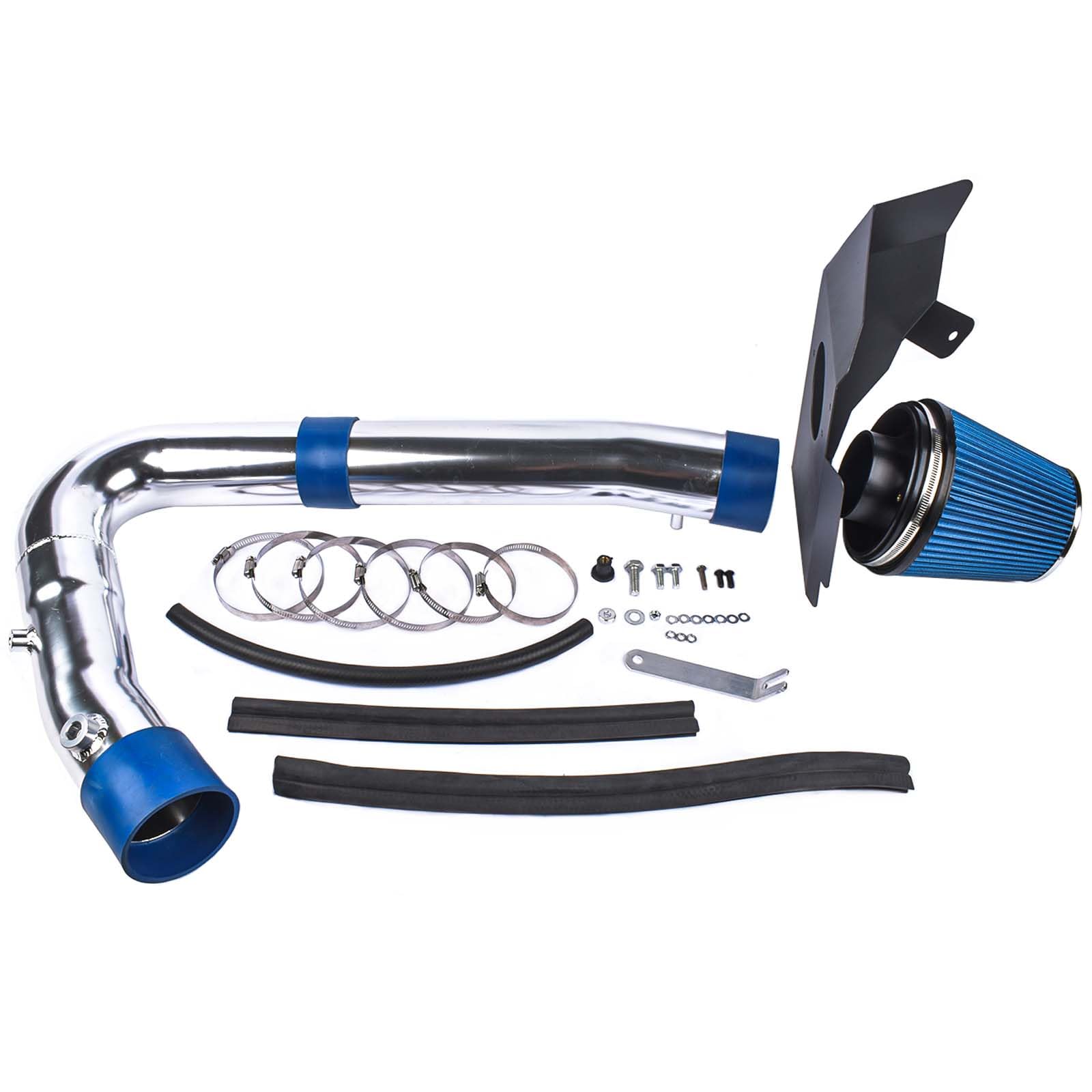High Performance Heat Shield Cold Air Intake System with Blue Dry Filter - Compatible with 2011-2020 Chrysler 300/300C, Dodge Charger/Challenger 3.6L V6 (HI-DG-12BL) - Improves Engine Power & Fuel Efficiency for Street Racing & Daily Driving