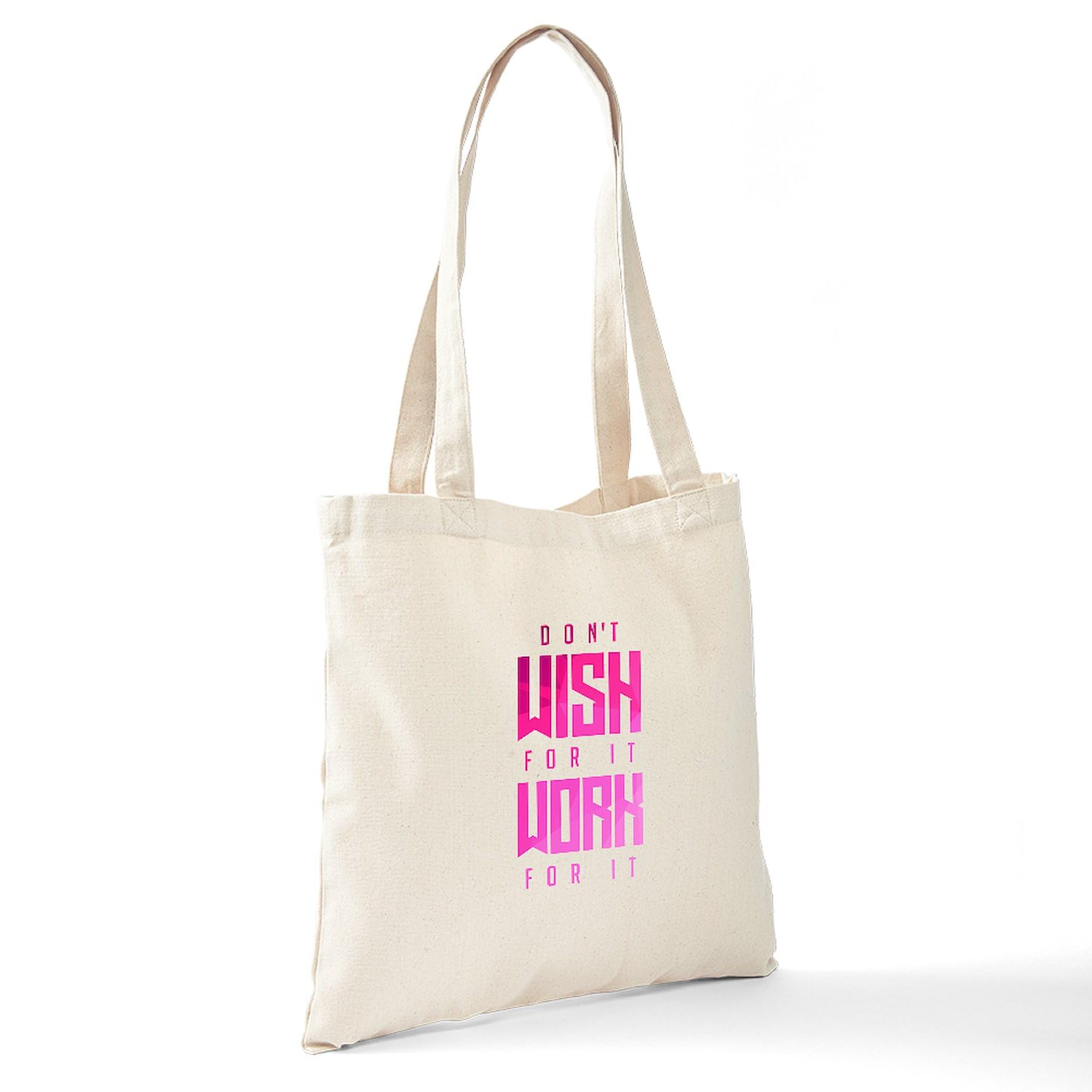 Don't Wish For It Pink Canvas Tote Bag - Eco-Friendly Reusable Shopping Bag for Women | Perfect for Groceries, Beach Trips & Everyday Use