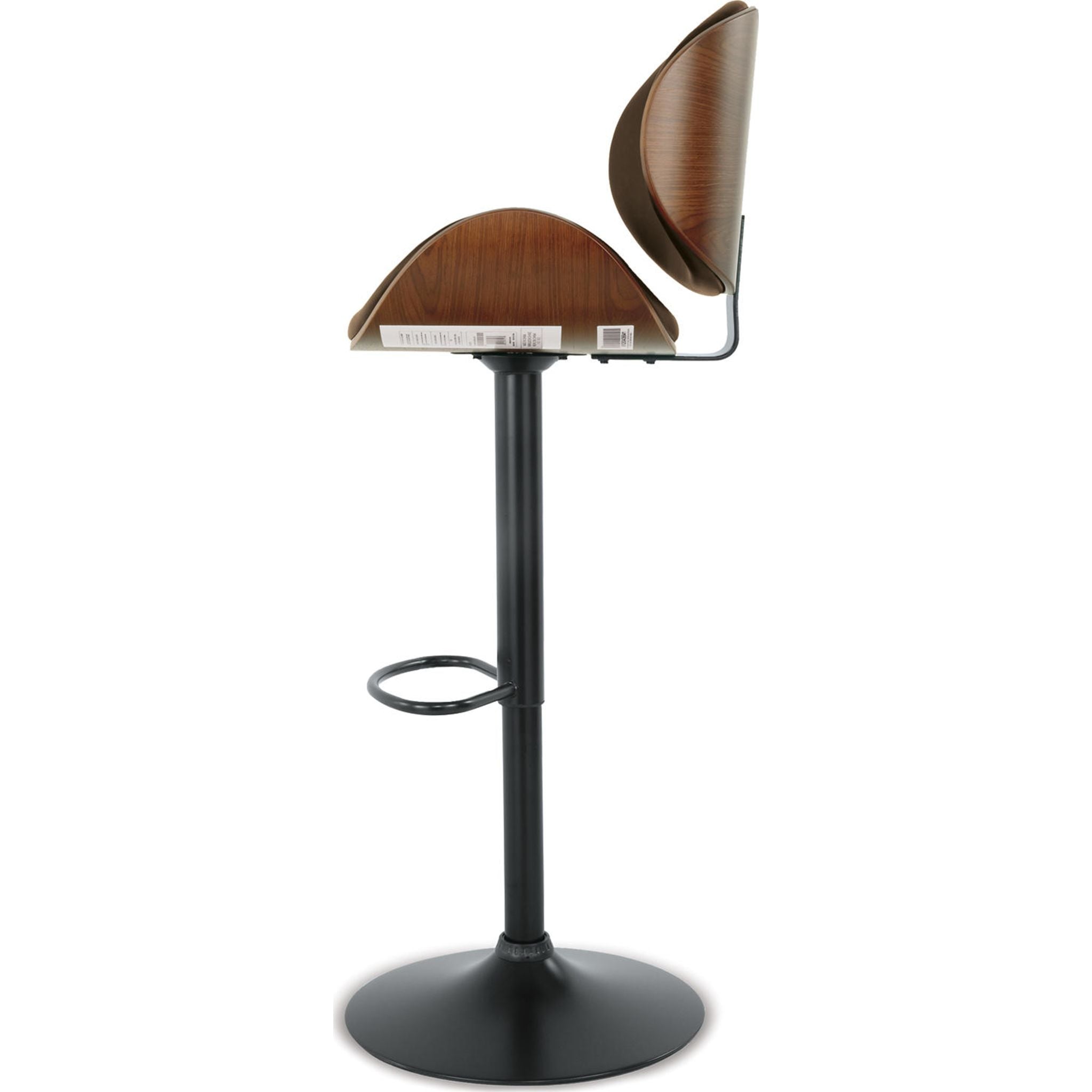Bellatier Adjustable Height Bar Stool - Modern Kitchen Island & Counter Stool for Dining, Home Office & Breakfast Nook - Ergonomic Swivel Seat with Footrest (Black)