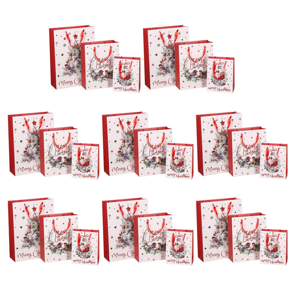 24Pcs Christmas Gift Bags Set - Holiday Cookie & Candy Packaging Bags with Festive Designs (Assorted Colors) - Perfect for Christmas Party Favors, Gift Wrapping & Holiday Treats