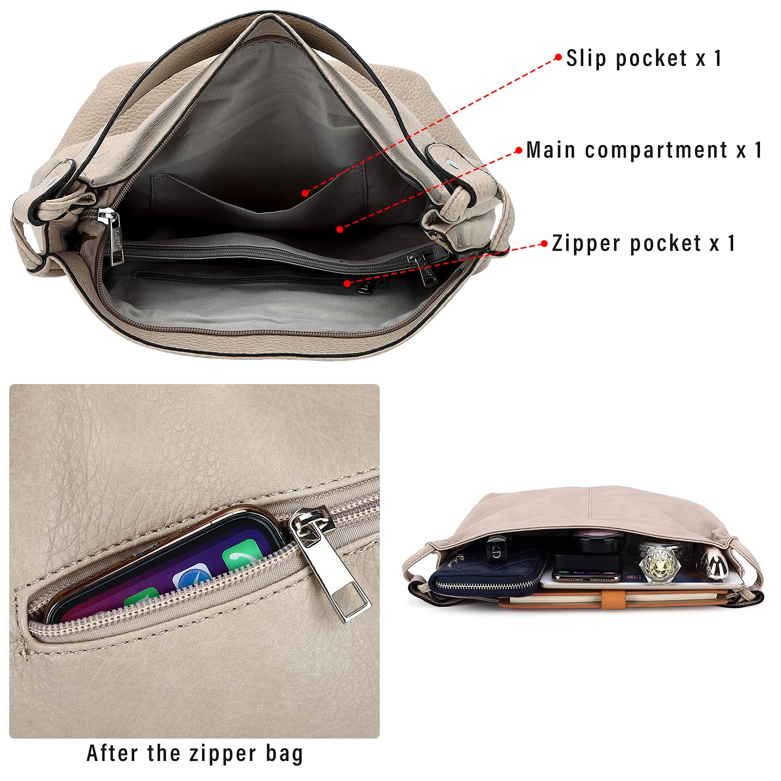 Stylish Convertible Backpack Purse for Women - Crossbody Shoulder Bag & Handbag in Apricot | Perfect for Travel, Work & Everyday Use