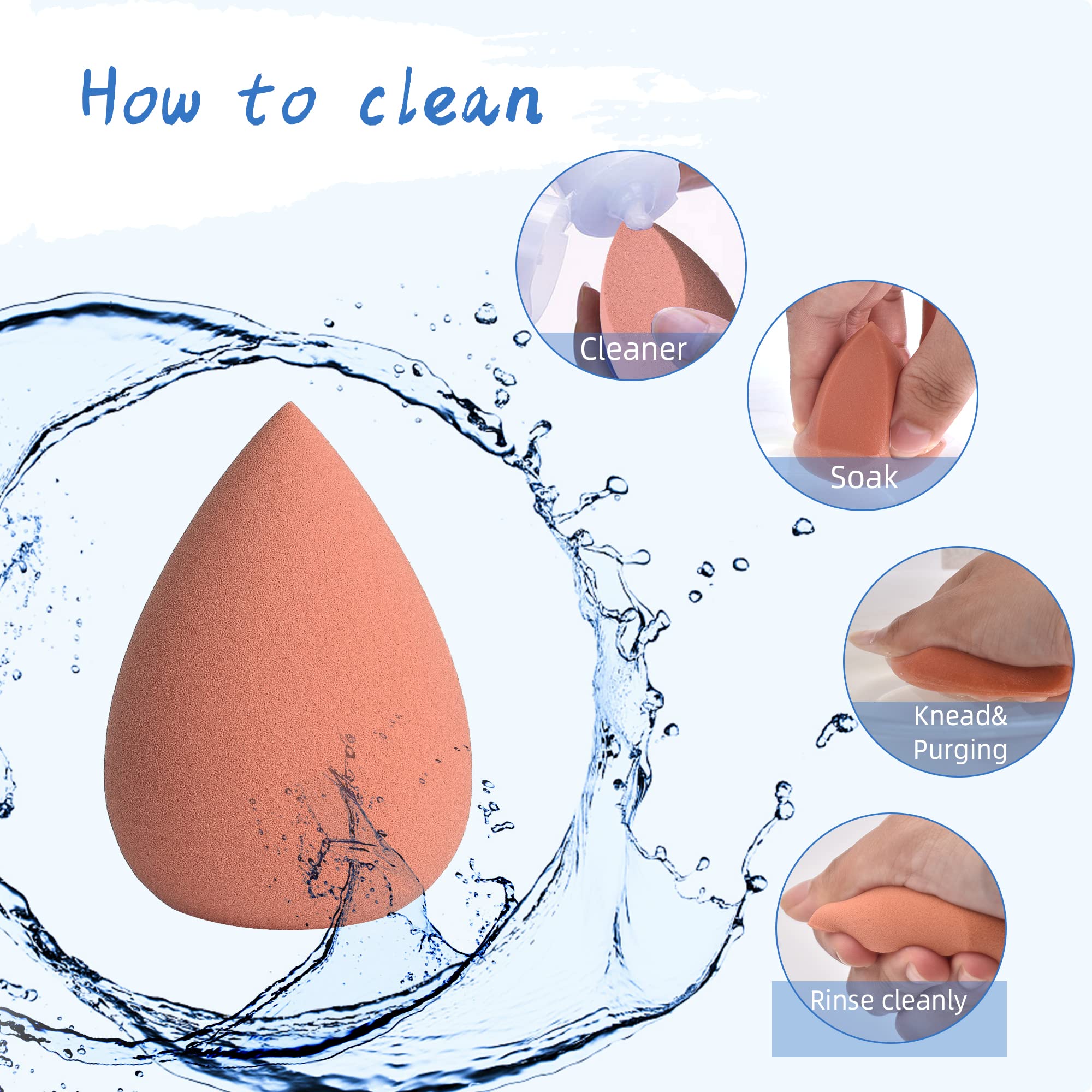 **COSTICA 4-Piece Makeup Sponge Set - Premium Beauty Blender for Flawless Foundation, Cream & Powder Application - Pink Cosmetic Sponge with Travel Storage Box - Ideal for Daily Makeup & Professional Use**
