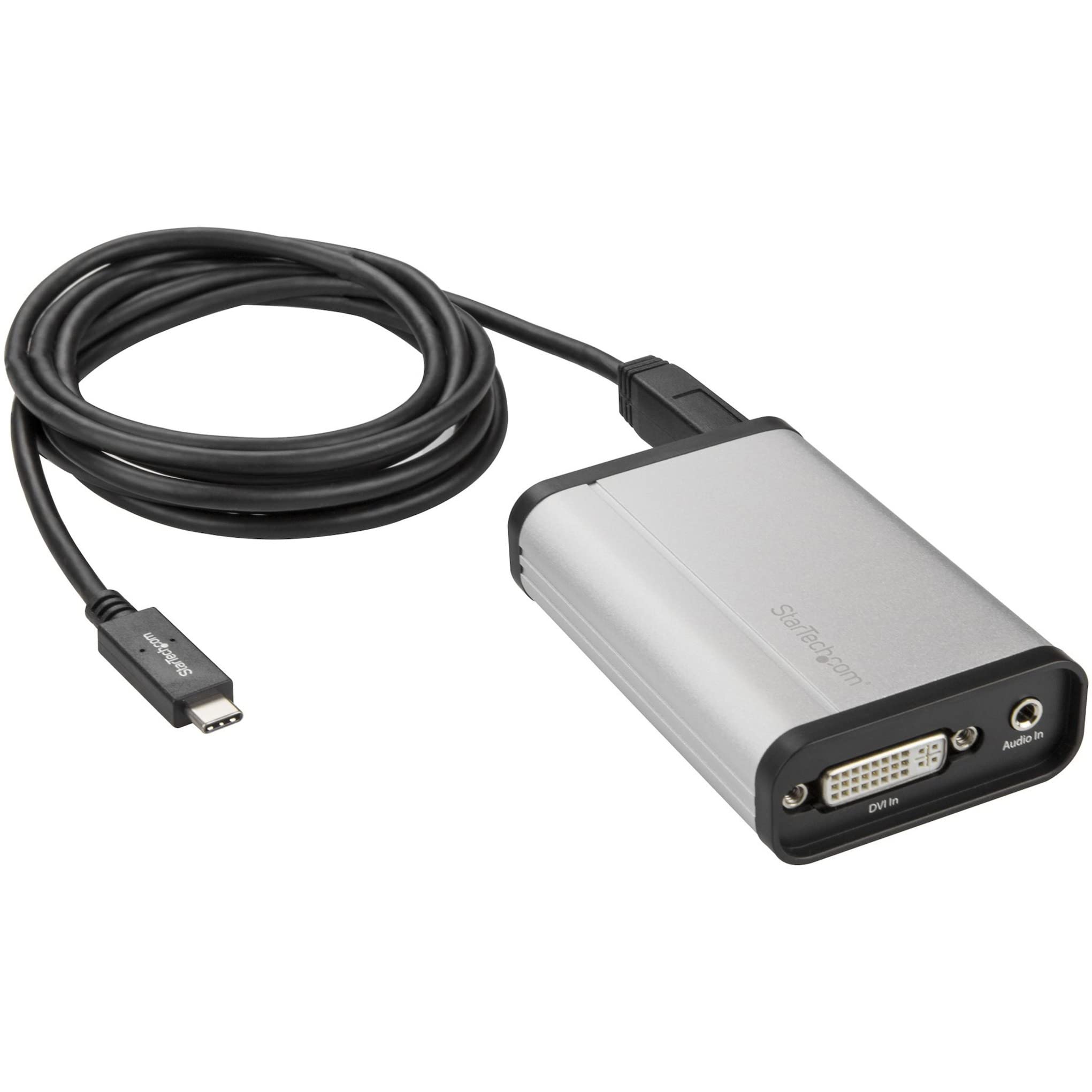 StarTech.com 6 ft. DVI to USB C Video Capture Device - Thunderbolt 3 Compatible Recorder for DVI to USB-C/USB-A - TAA Compliant (USBC2DVCAPRO) - Perfect for Live Streaming, Gaming Capture & Conference Recording