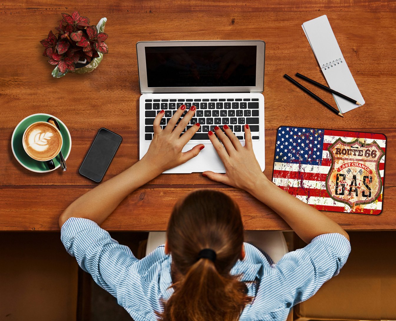 Premium Neoprene Stars and Stripes Mouse Pad - Non-Slip Gaming & Office Desk Mat - Patriotic USA Flag Design for Computer, Laptop & Workspace Accessories