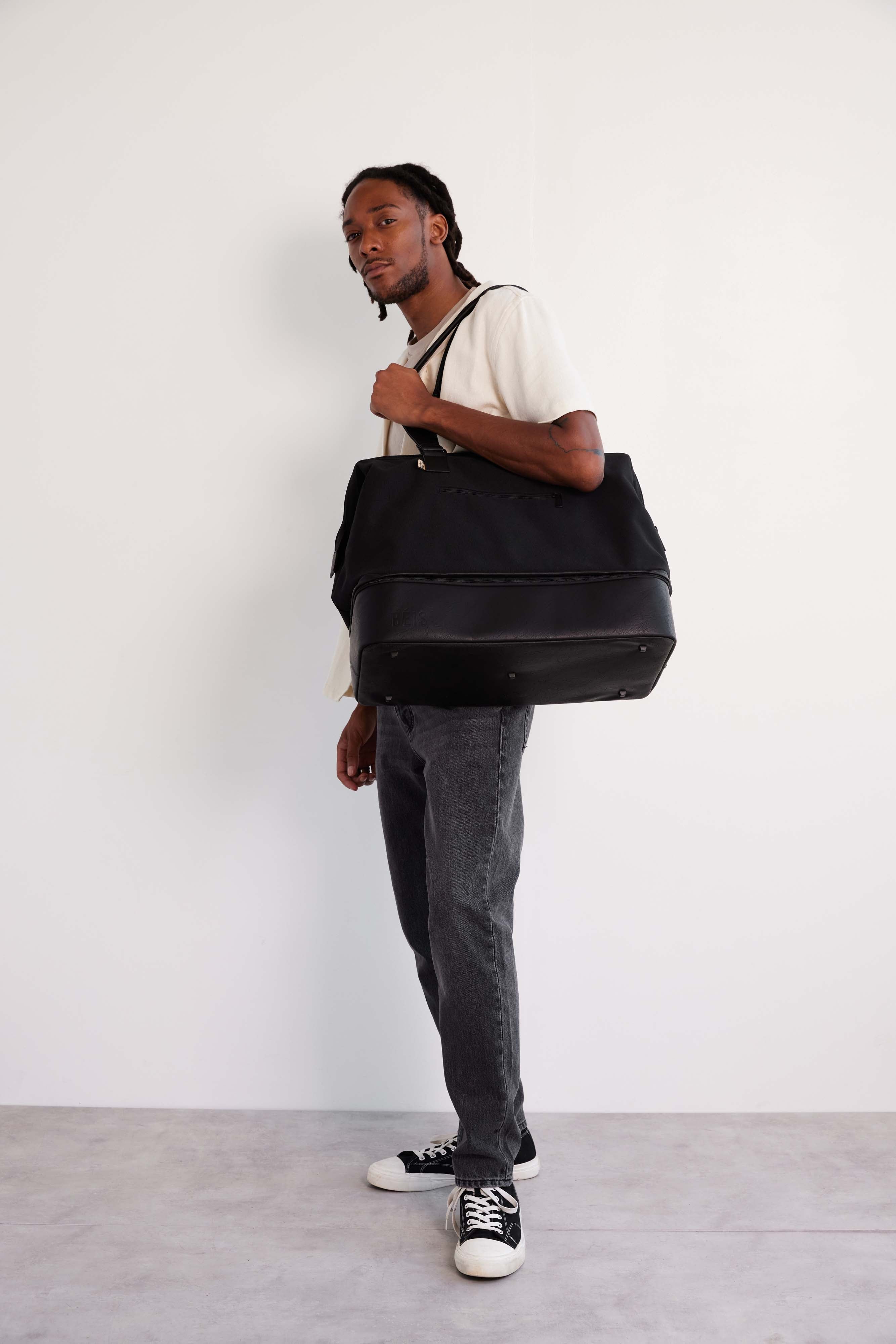 The Weekender Duffle Bag - Black Travel Duffel for Gym, Work & Weekend Getaways | Water-Resistant & Spacious Carry-On Luggage