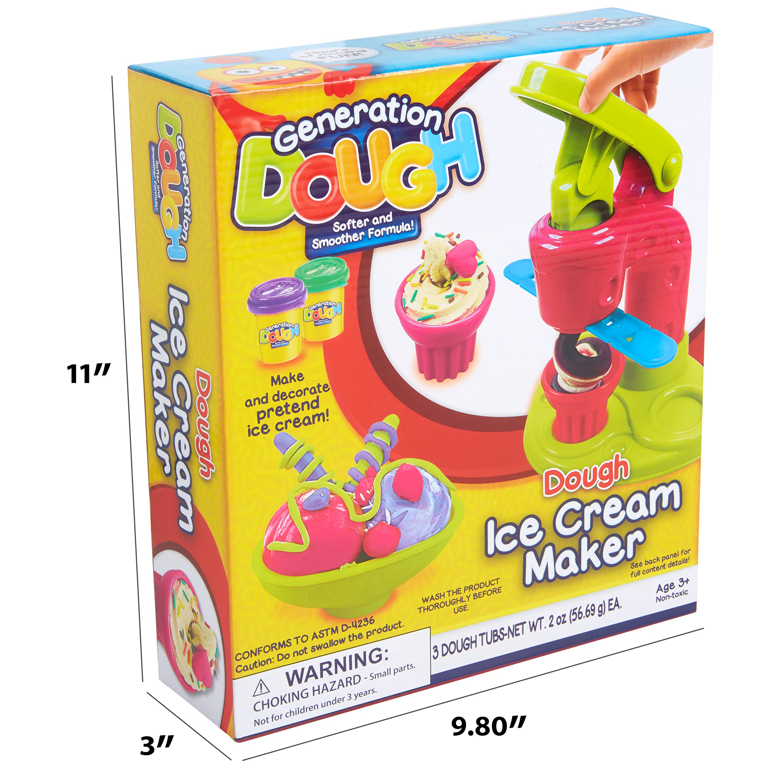 DOM Ice Cream Maker Dough Kit - Standard Size with Multiple Colors | Perfect for DIY Ice Cream, Baking, and Kids' Kitchen Play Activities
