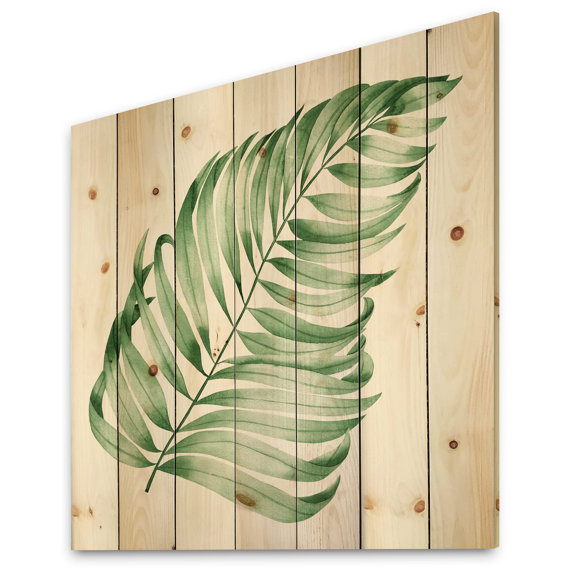DesignQ Tropical Monstera Leaf Farmhouse Wood Wall Decor - Green Large Floral Wood Wall Art Panels Printed on Natural Pine - Perfect for Living Room, Bedroom & Boho Home Decor