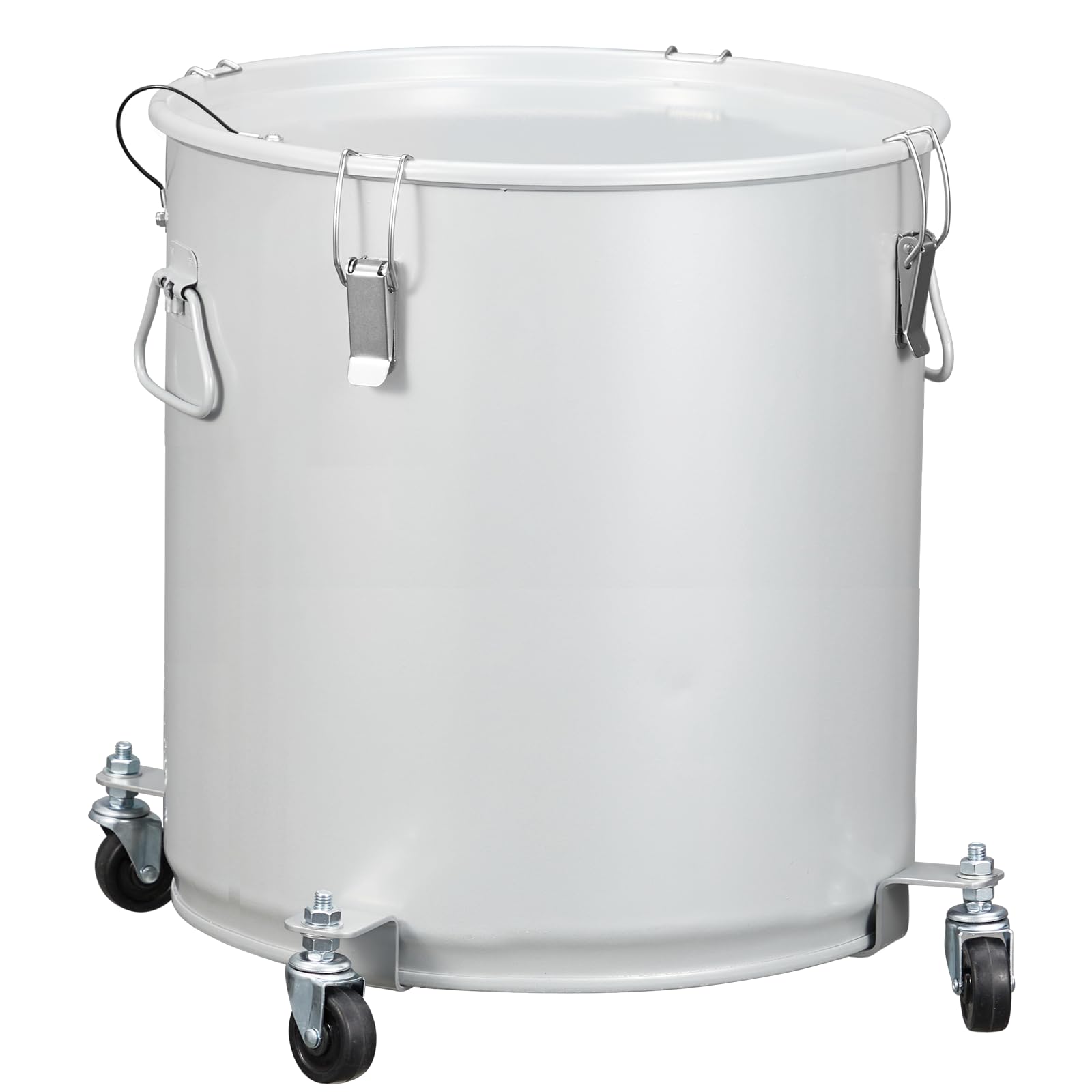 16 Gallon Fryer Grease Bucket - Coated Carbon Steel Oil Filter Pot with Caster Wheels, Lid Lock & Nylon Filter Bag - Commercial Kitchen Oil Disposal & Transport Container for Restaurants, Food Trucks & Catering Services
