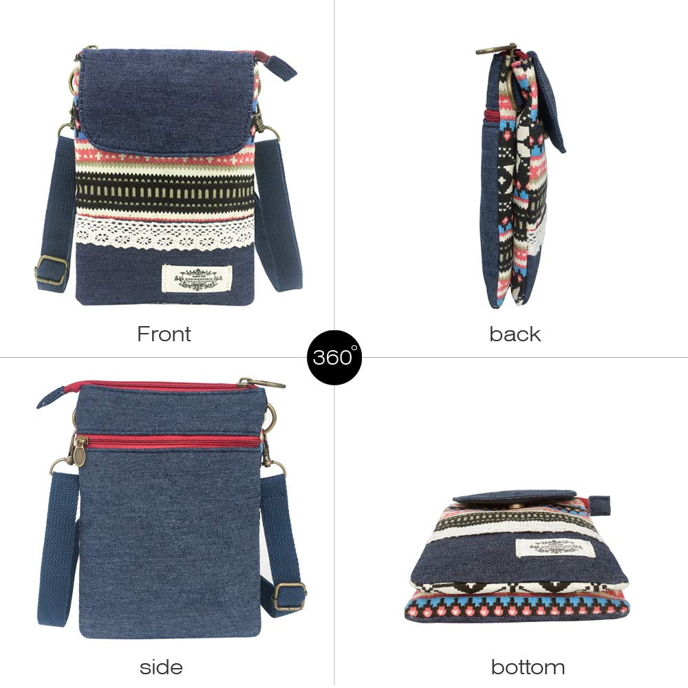 Stylish Canvas Crossbody Phone Purse Wallet for Women & Teens - Compact & Roomy with Adjustable Shoulder Strap - Perfect for Shopping, Travel & Everyday Use