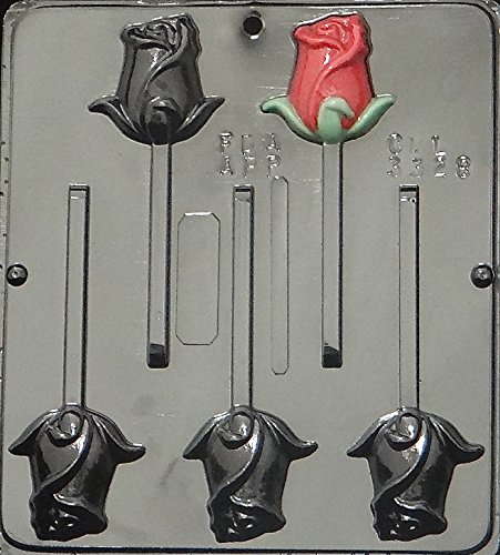 Rose Lollipop Chocolate Candy Mold 3328 - Premium Silicone Baking Mold for DIY Candy, Chocolates & Cake Decorations - Perfect for Valentine's Day, Weddings & Birthday Party Treats