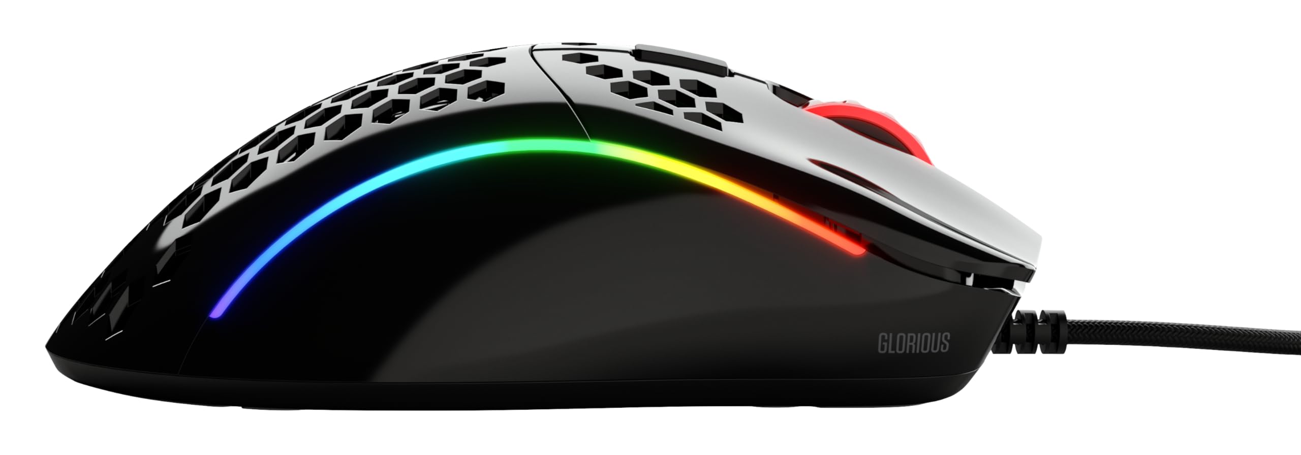 Glorious Model D- Wired Gaming Mouse - Ultra Lightweight 61g Honeycomb Design, RGB Lighting, Ergonomic, Pixart 3360 Sensor, Omron Switches, PTFE Feet - Matte Black - Perfect for FPS, MOBA & Competitive Gaming