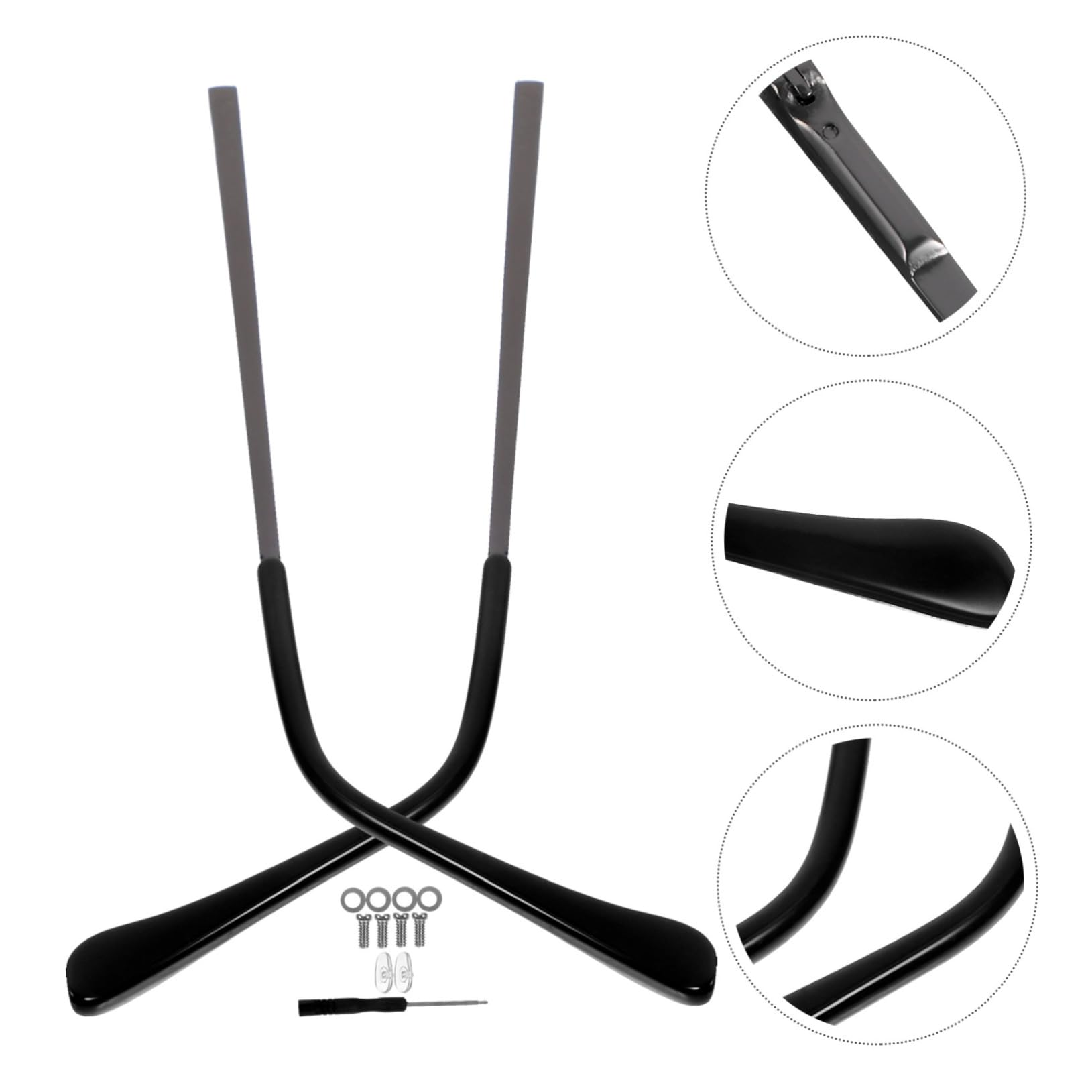 BUTIFULSIC Glasses Repair Kit - 1 Pair Metal Glasses Temple Tips, Frame End Tips & Elastic Replacement Parts for Eyeglass Repair (Perfect for Broken Arm Fixes at Home/Office/Travel)