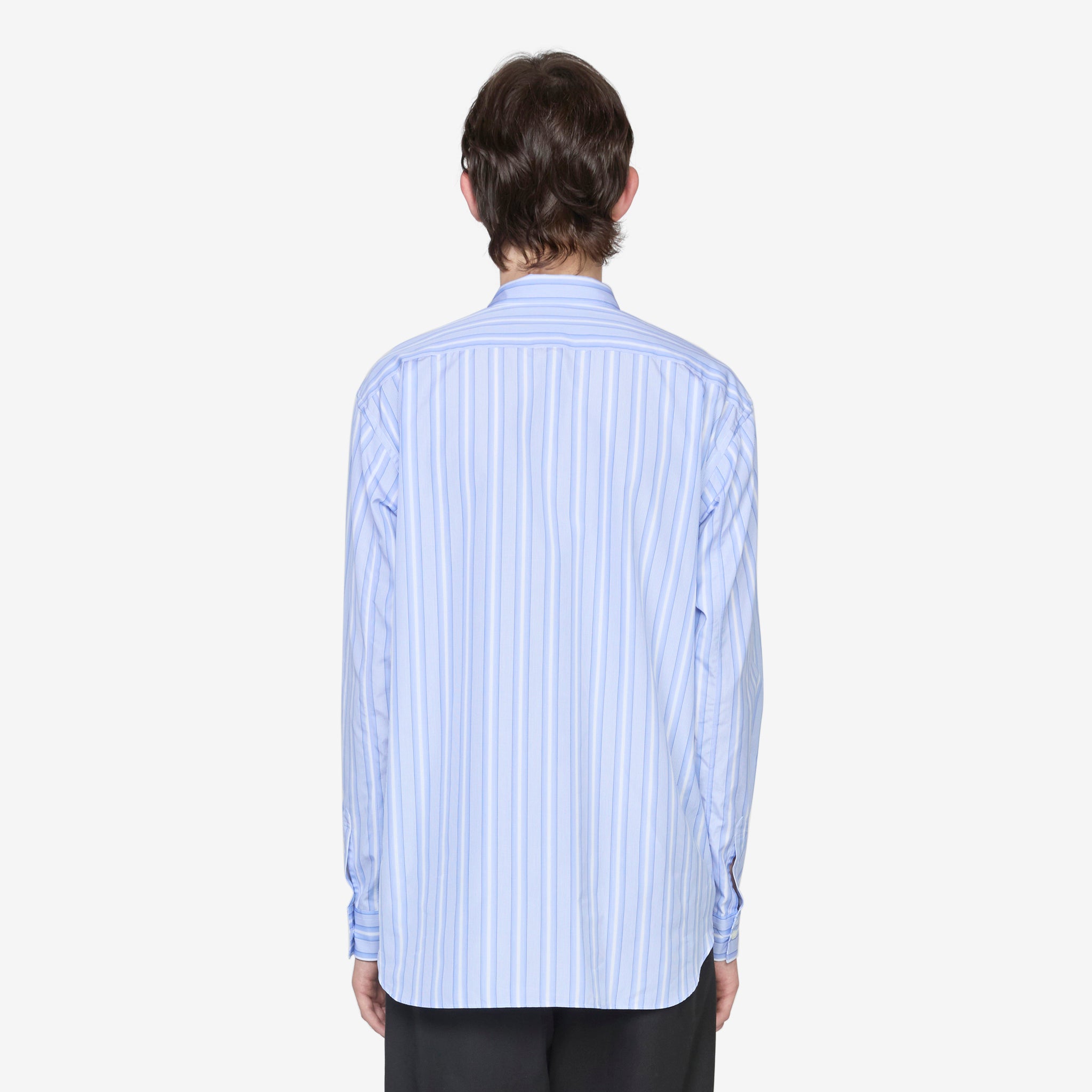 Blue Checked Panel Striped Shirt for Men - Casual Button Down Shirt for Office, Dating & Outdoor Activities