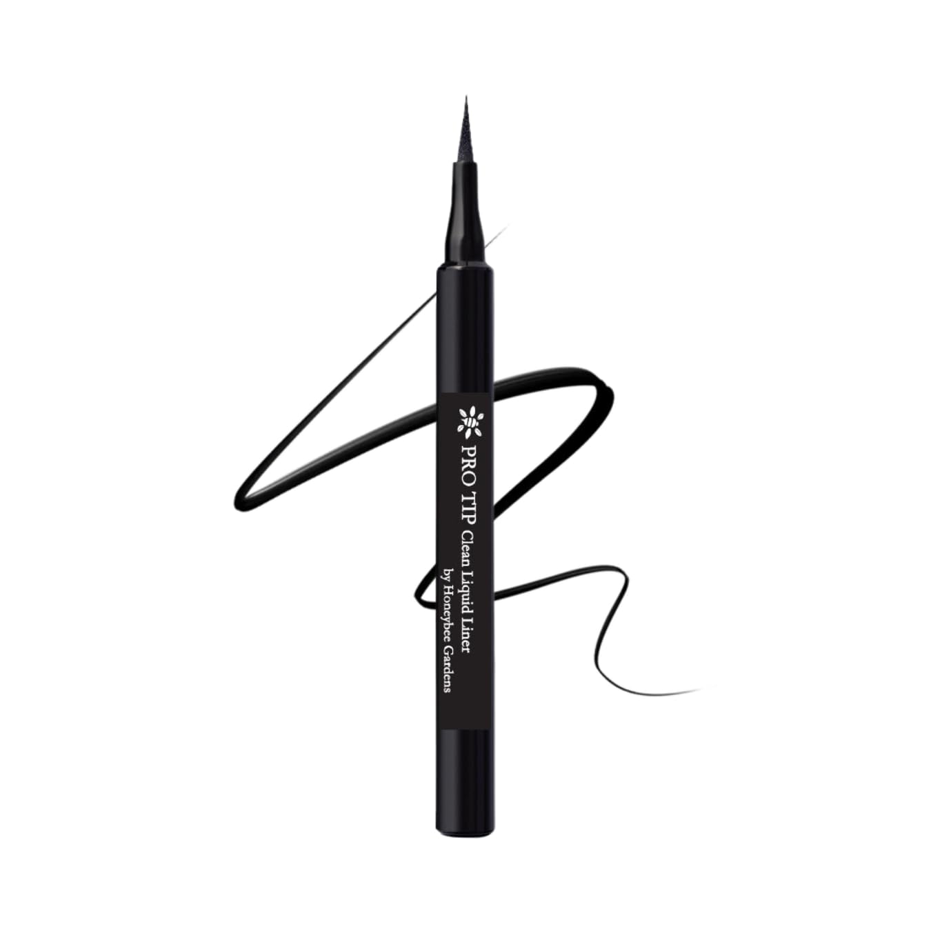 Honeybee Gardens ProTip Clean Liquid Eyeliner - Black, Nano-Free Pigments, Long-Wearing, Waterproof, Vegan & Cruelty-Free (0.034 fl oz) | Perfect for Sensitive Eyes & Everyday Makeup Looks