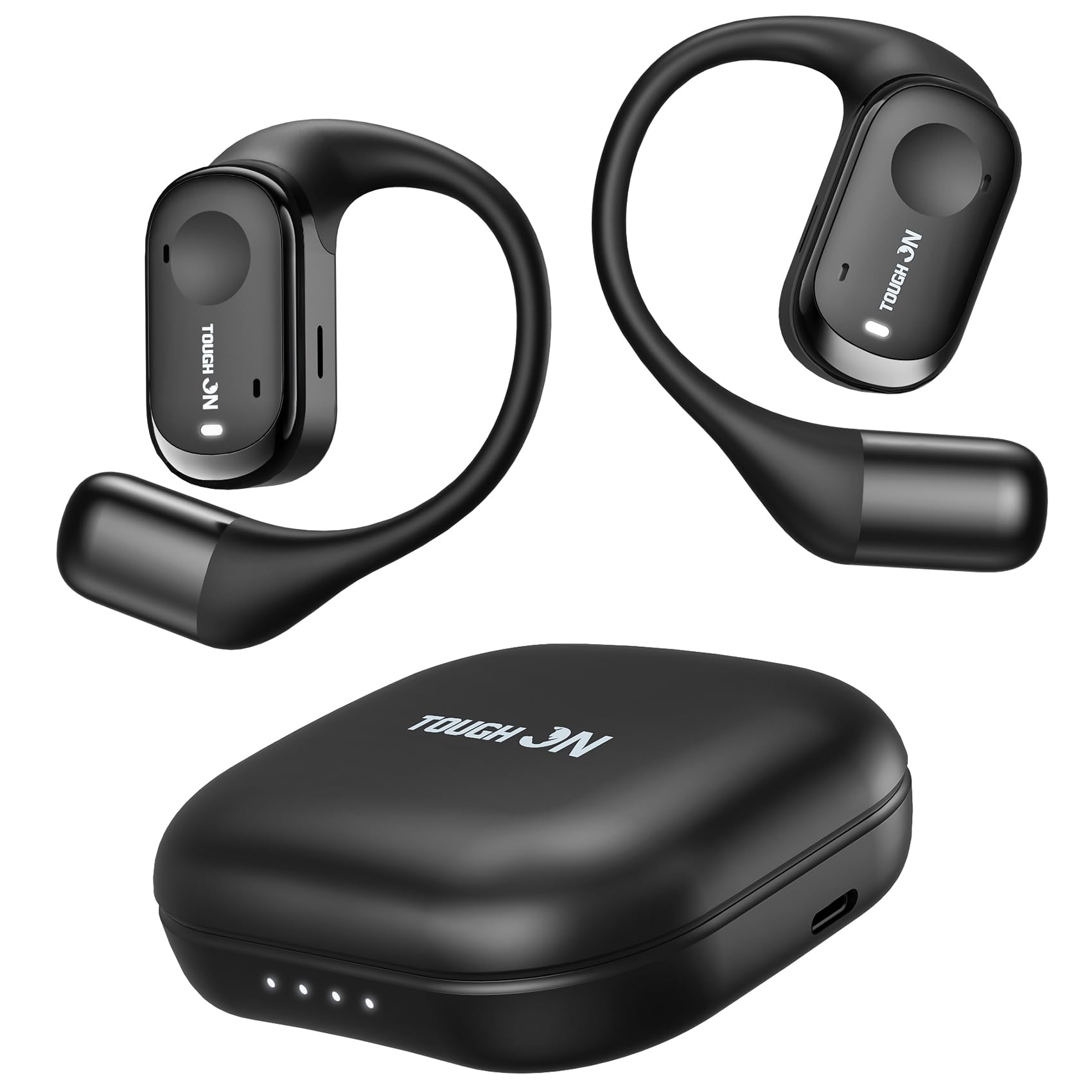 True Open Ear Bluetooth 5.3 Earbuds with Mic & ENC - 45H Playtime for Gym/Running