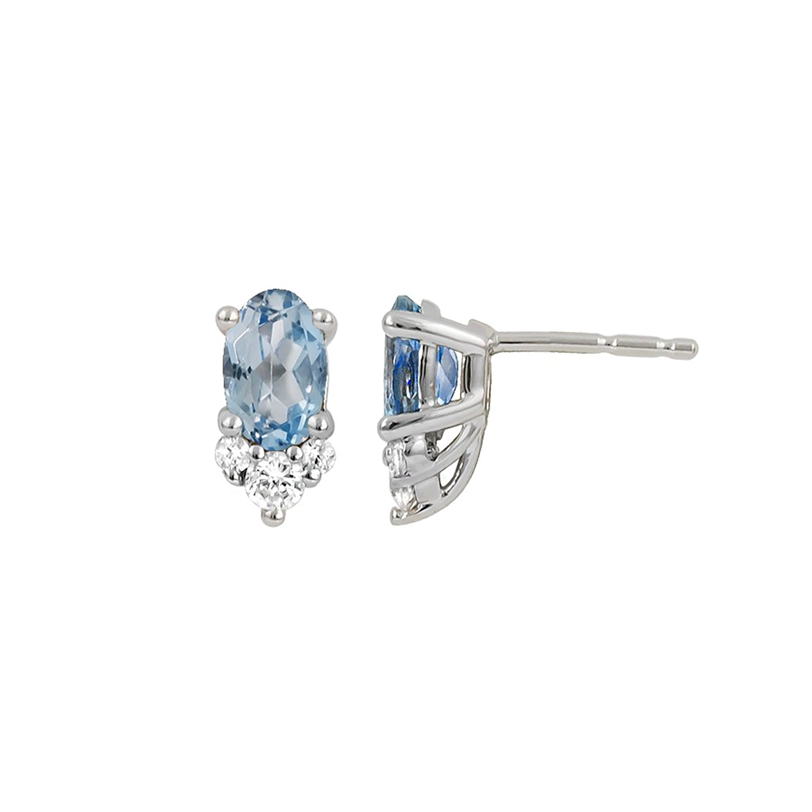 Exquisite Aquamarine and Diamond Stud Earrings for Women – Elegant Blue Gemstone Jewelry for Weddings, Parties & Special Occasions