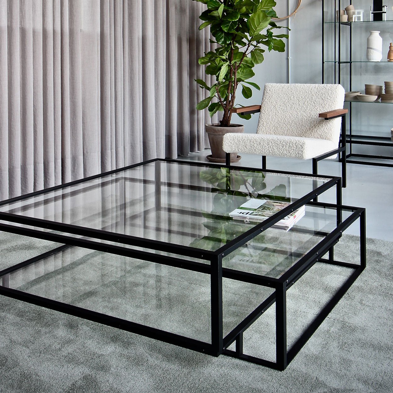 Modern Tangled Square Coffee Table by Spectrum Design - Stylish & Functional Centerpiece for Living Room, Lounge, or Office Decor