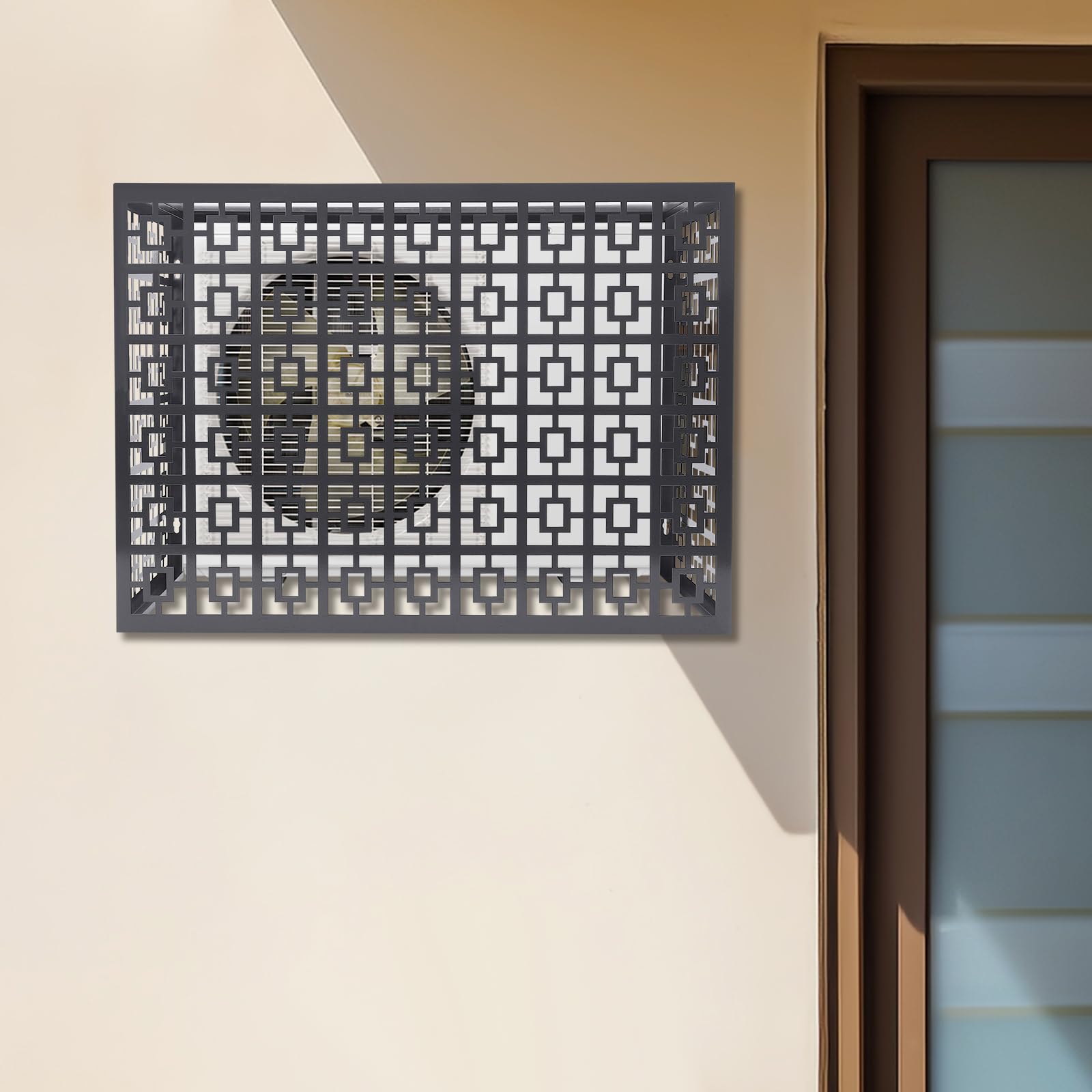 Gdrasuya10 Aluminum Air Conditioner Fence - Waterproof Outdoor AC Cover with 3 Metal Panels for 2-3P Units | Durable Privacy Screen for Home & Garden Protection