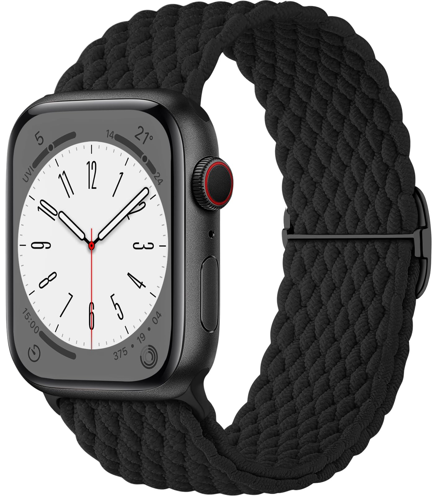 Stretchy Braided Solo Loop Band for Apple Watch 38mm 40mm 41mm 42mm 44mm 45mm 49mm - Soft Adjustable Nylon Strap Compatible with iWatch Series 9/8/7/6/5/4/3/2/1/SE/Ultra/Ultra 2 - Comfortable Sport & Everyday Wear for Men & Women