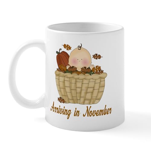 White - Baby Arriving In November Mug