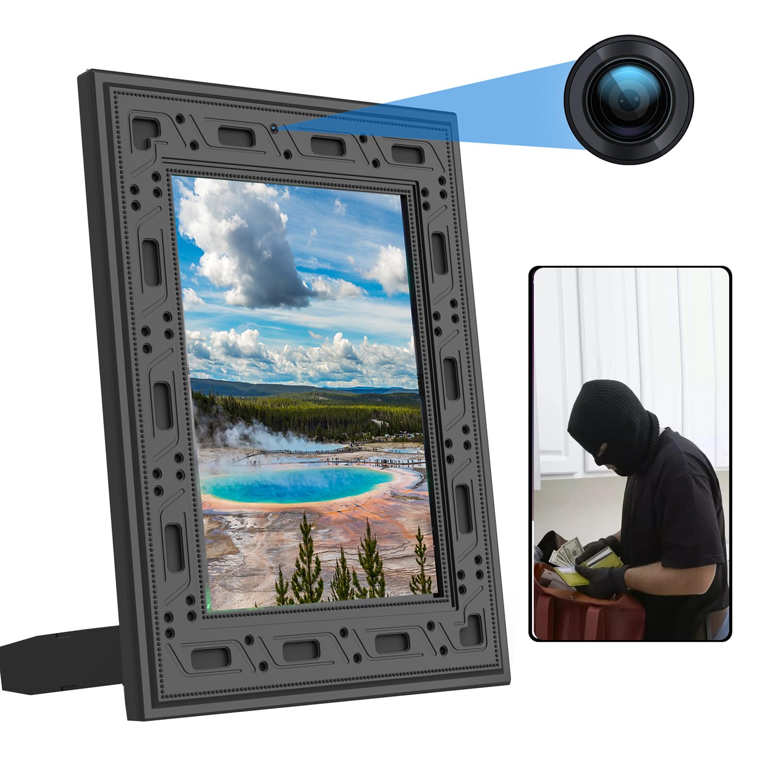 Spy Camera Picture Frame - 1080P HD Hidden Camera with WiFi, PIR Motion Detection & Night Vision | Remote Live View, 1-Year Standby | Ideal for Home Security, Nanny Cam, Office Surveillance