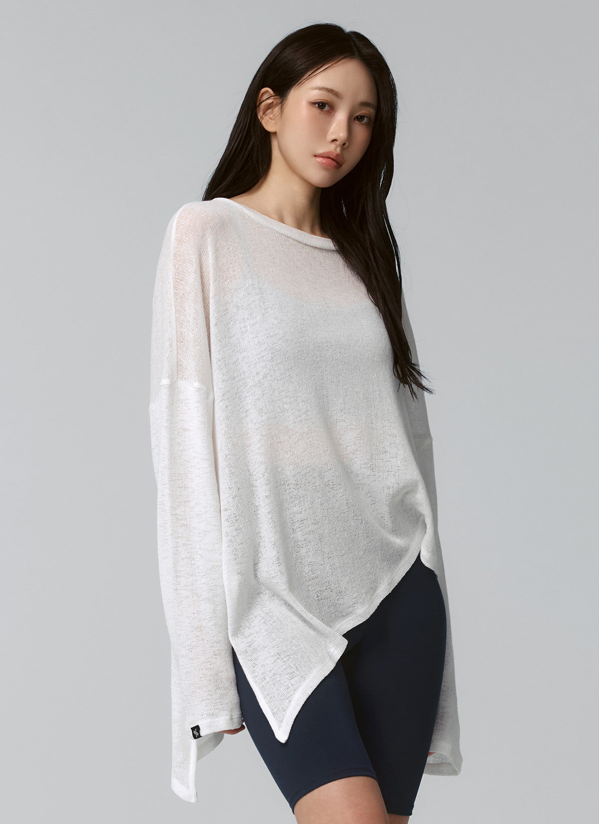 Stylish Side Slit Long Sleeve Cover Up - Women's Fashion Beachwear for Summer Vacation & Pool Parties