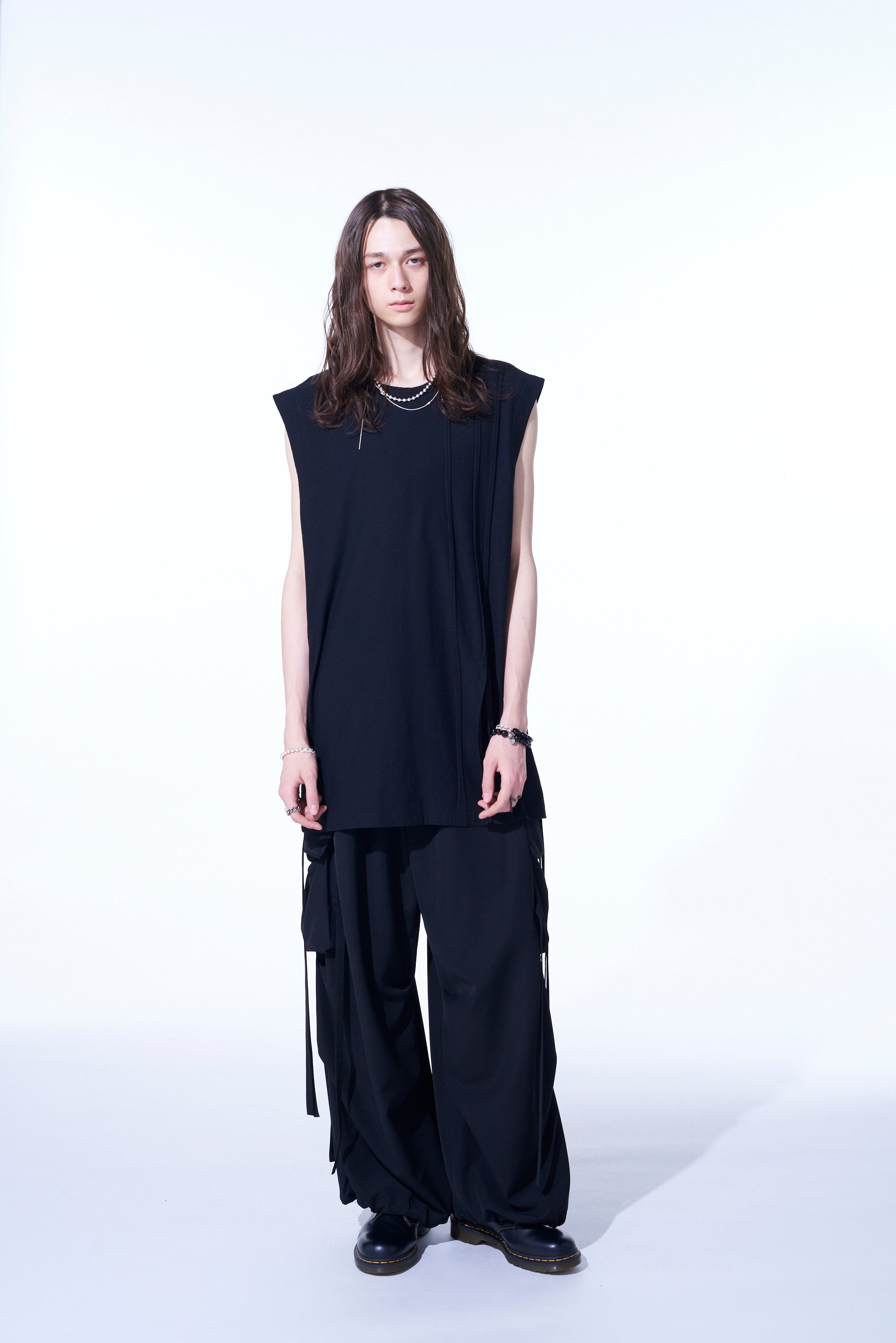 Soft Cotton Jersey Vertically Grafted Sleeveless Top with Hem Slit - Women's Casual Summer Tank Top for Beach, Travel & Everyday Wear