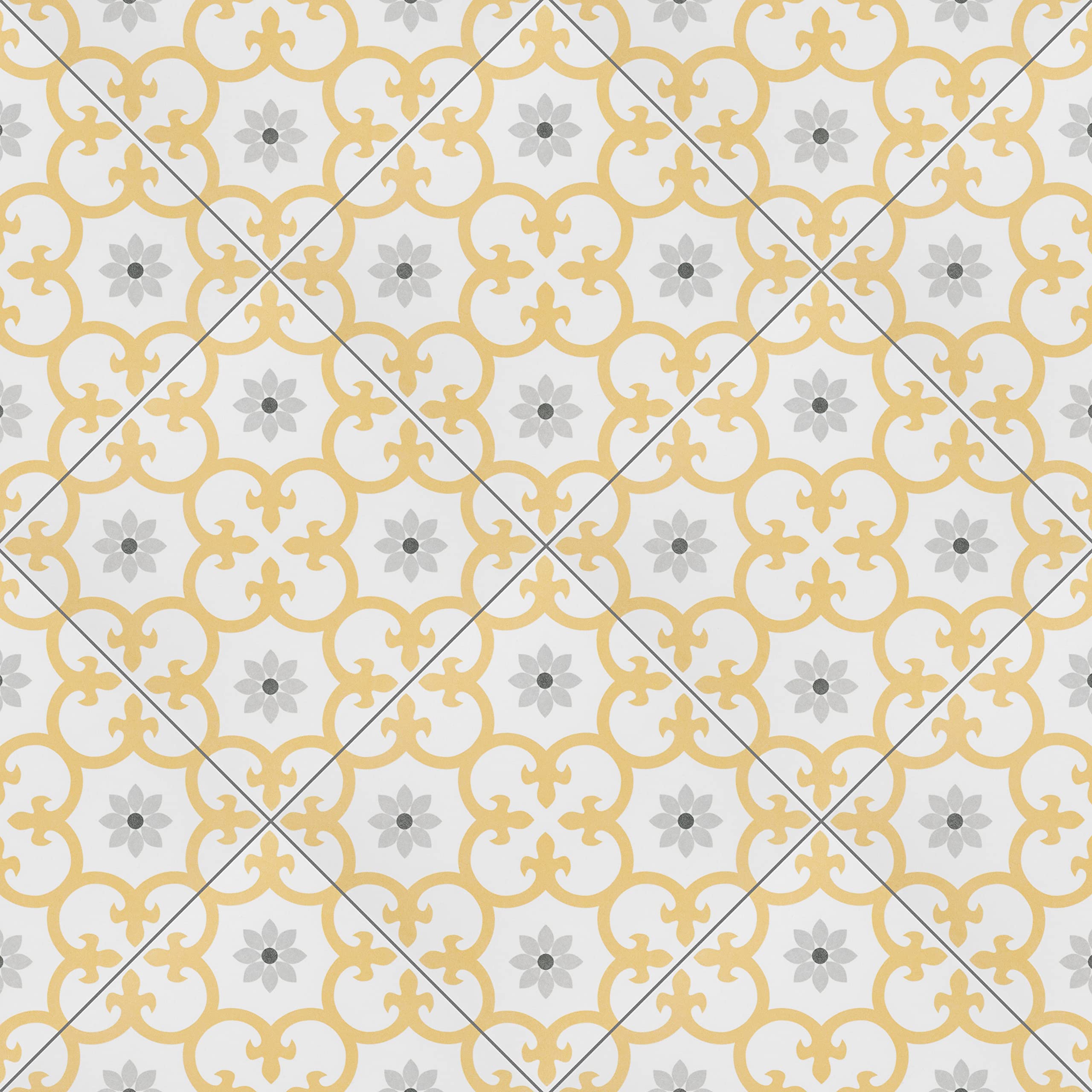 Merola Tile Daria Dandelion 9.75x9.75 Inch Porcelain Tile for Floor and Wall - Perfect for Bathroom, Kitchen Backsplash, and Living Room Decor