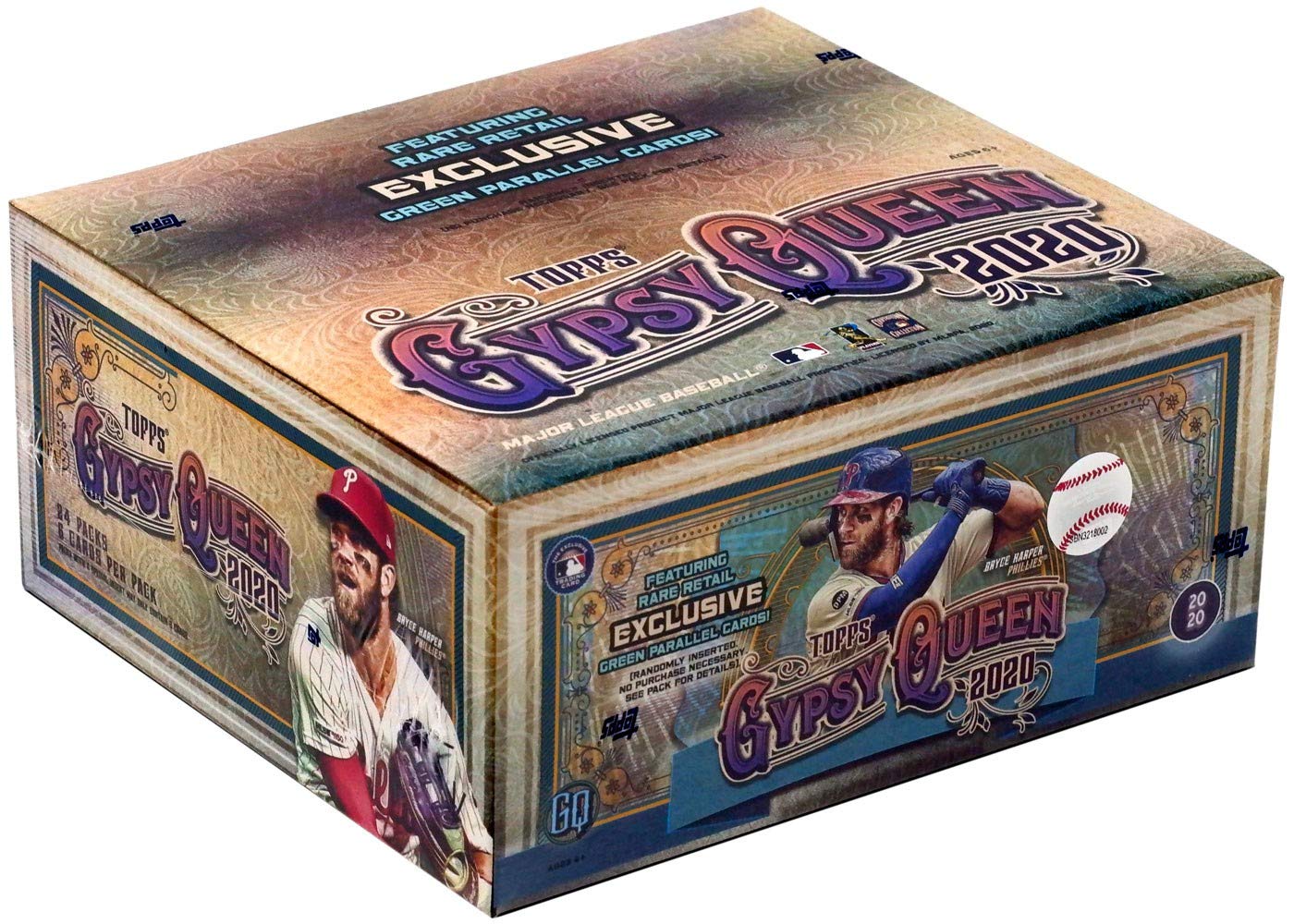 Topps 2020 Gypsy Queen Baseball Retail Display Box - 24 Packs, 8 Cards per Pack - Collectible Baseball Trading Cards for Sports Fans & Card Collectors - Perfect for Gifts, Trading, and Display Collections
