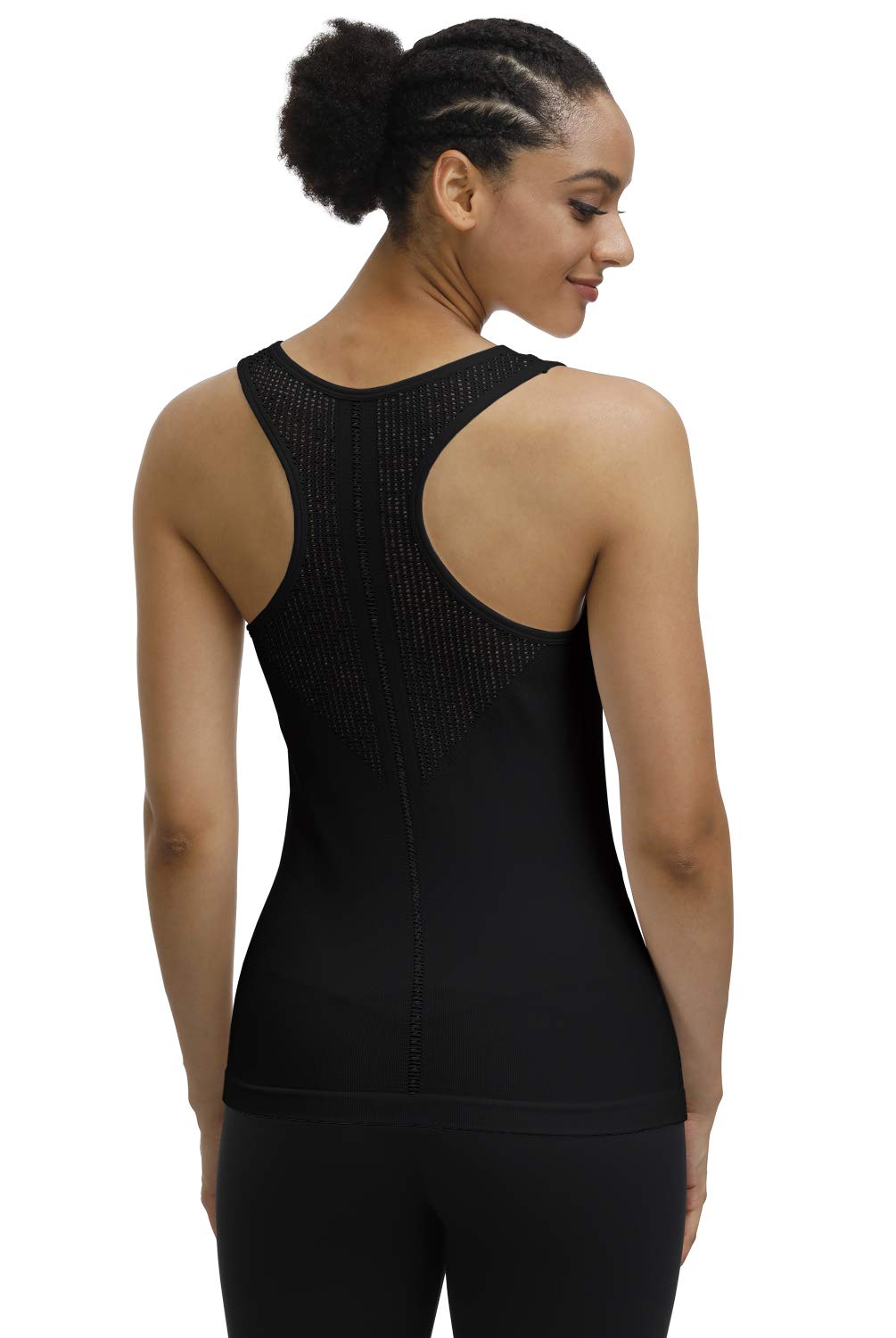 Women's Yoga Tank Tops - Cute Racerback Workout Shirts with Laser Cut Design | Activewear for Running, Gym & Fitness | Perfect for Yoga, Pilates & Cardio Workouts