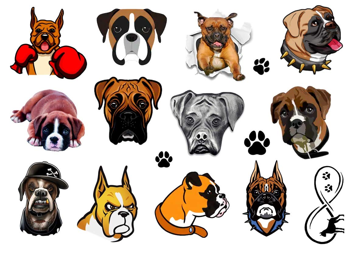 Boxer Dog Temporary Tattoos for Kids & Adults - Fun Animal Themed Fake Tattoos for Parties, Costumes & Pet Lovers - Waterproof & Safe Skin Stickers