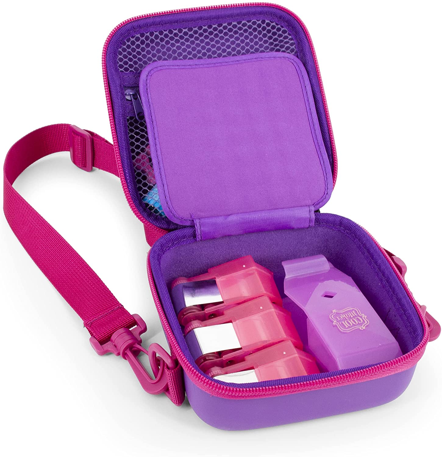 CASEMATIX Purple Travel Case with Strap for Cool Maker Shimmer Me Body Art - Glitter Tattoo Roller & Refill Storage Organizer | Perfect for Travel, Parties & Kids' Arts & Crafts
