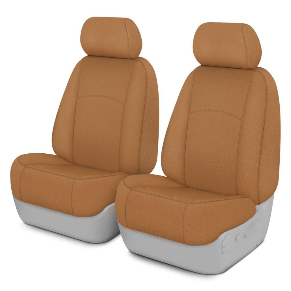 Covercraft Carhartt SeatSaver Custom Seat Covers for 2021-2025 Ford F-150 (Including Lightning) & 2023-2025 F-250/F-350/F-450 | 1st Row Bucket Seats | Durable Duck Weave Brown Fabric | Perfect for Work Trucks, Off-Roading & Daily Commute