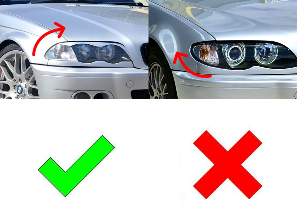 BMW E46 3 Series 4DR Grille Insert Trims (1999-2001) - ///M Colored 10 Beam Grill - Upgrade for Front Bumper & Custom Styling