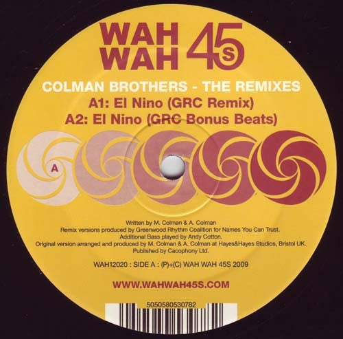 Colman Brothers – The Remixes 12 Wah Wah 45s Vinyl Record – WAH 12020 | Rare Dance Music Collectible for DJs & Music Enthusiasts