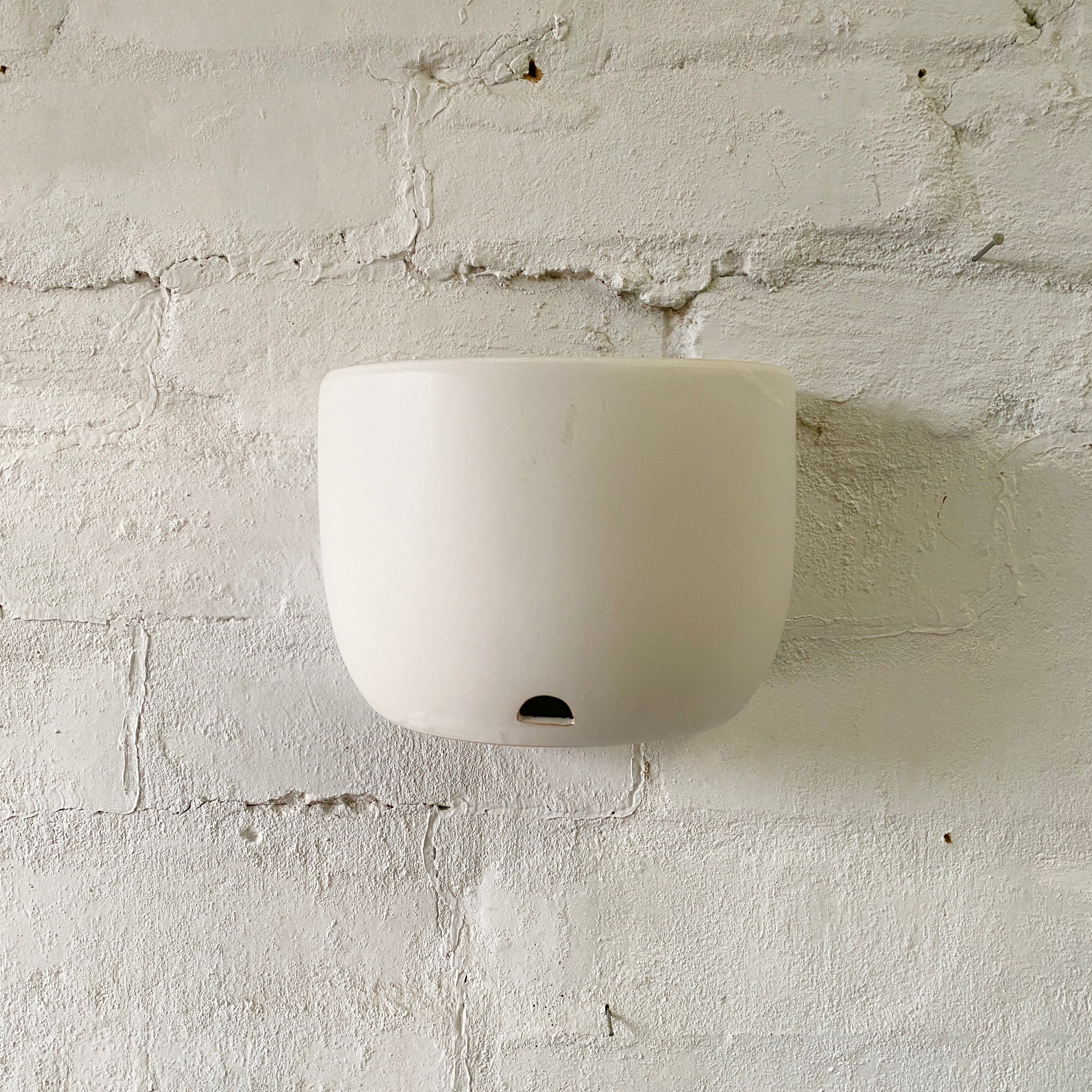 Ceramic Wall Planter with Scoop - Modern White Hanging Flower Pot for Indoor Plants, Succulents & Herbs - Perfect for Home, Office, and Garden Decor
