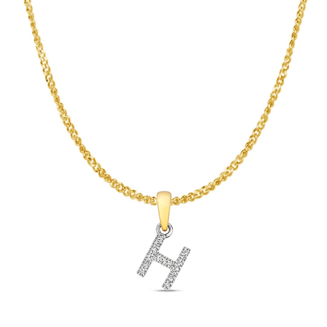 Personalized Diamond Initial Necklace - 9K Solid Gold Monogram Pendant (A-Z) | Elegant Gift for Women, Birthday, Anniversary & Everyday Wear