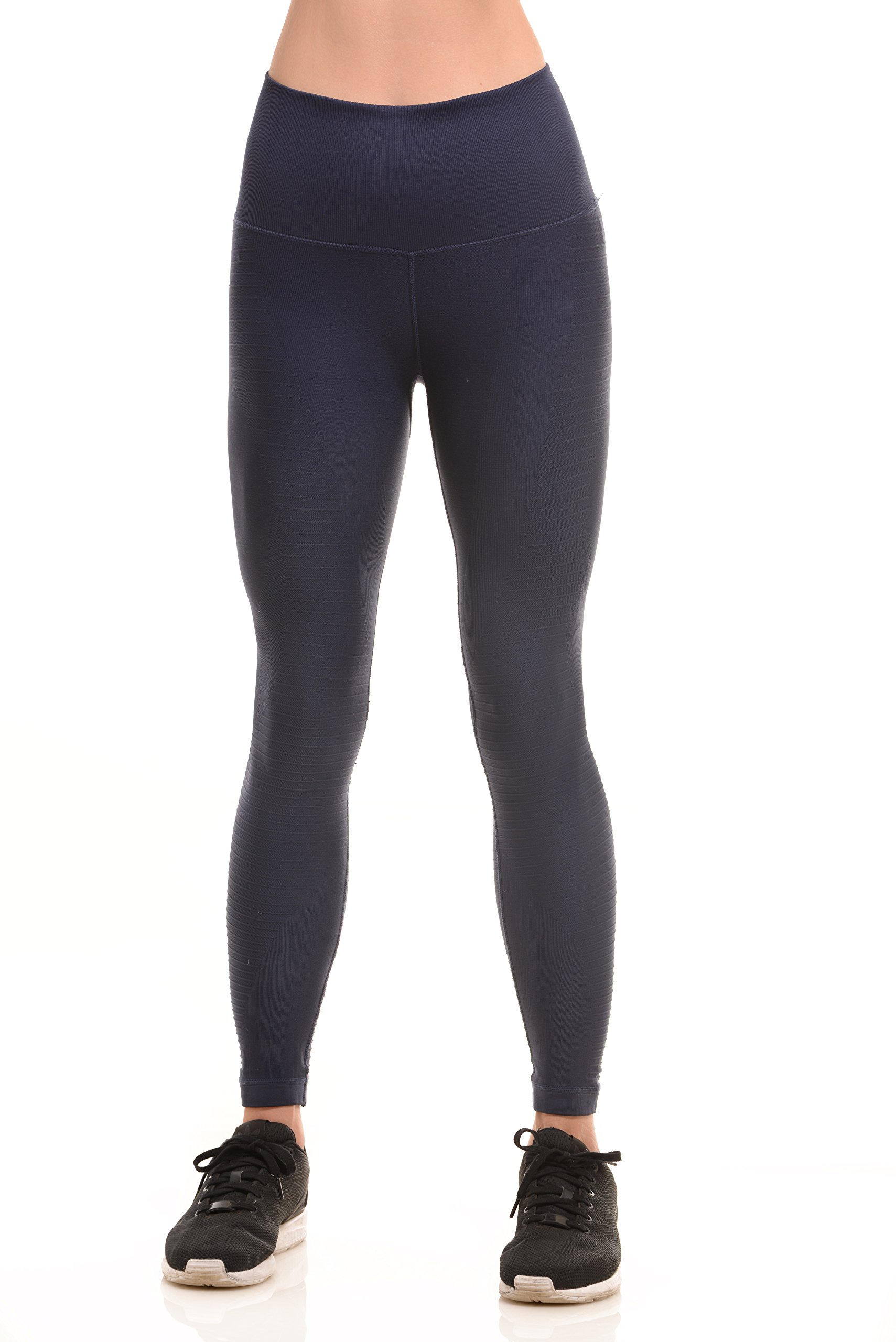 ICONOFLASH Women's High Waist Textured Compression Leggings - Yoga, Running, Workout & Gym Tights for Women - Comfortable & Stretchy Fitness Pants for Active Lifestyle